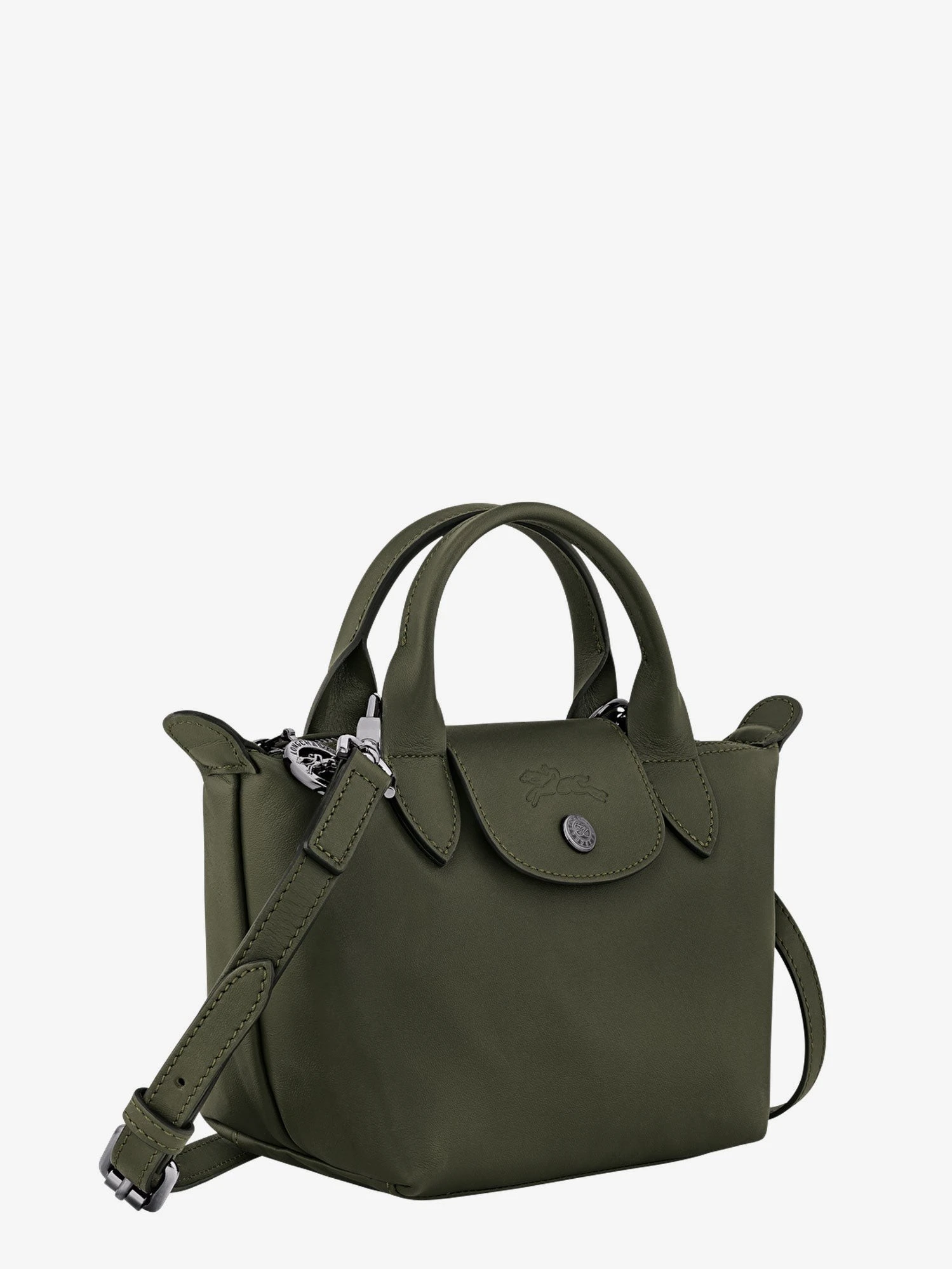 Le Pliage Xtra XS leather shoulder bag with engraved logo.webp