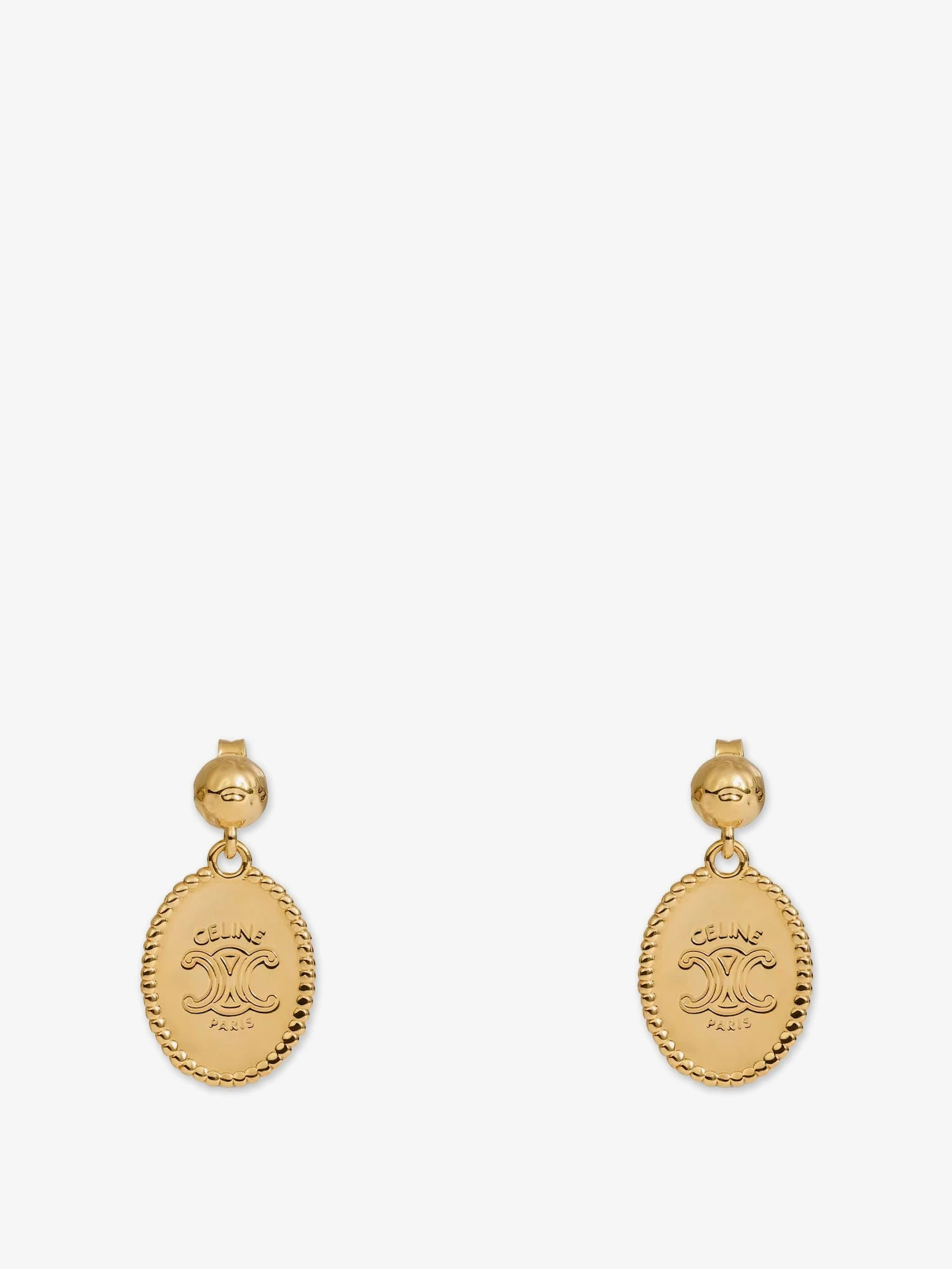 Brass earrings with gold finish