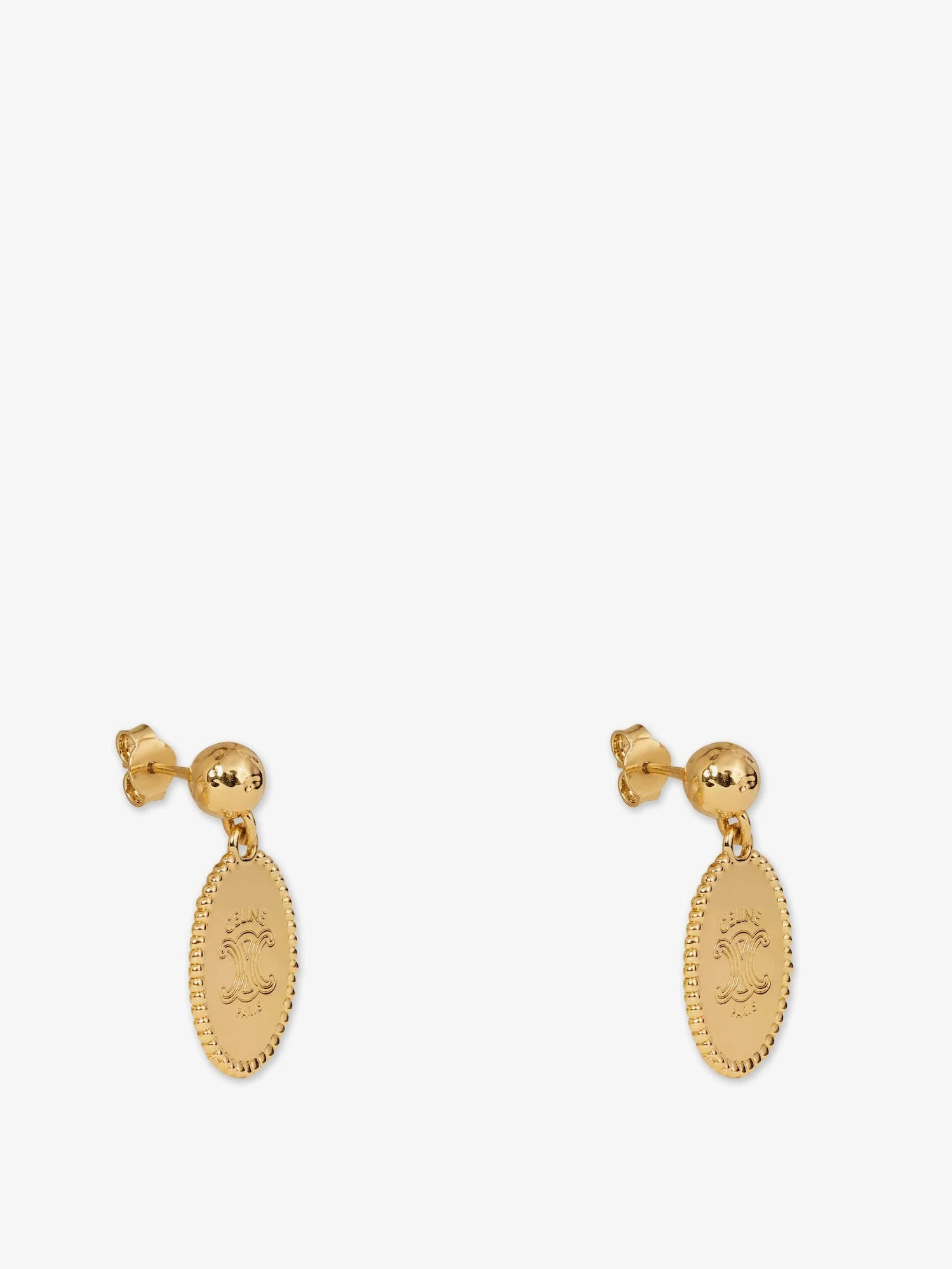 Brass earrings with gold finish