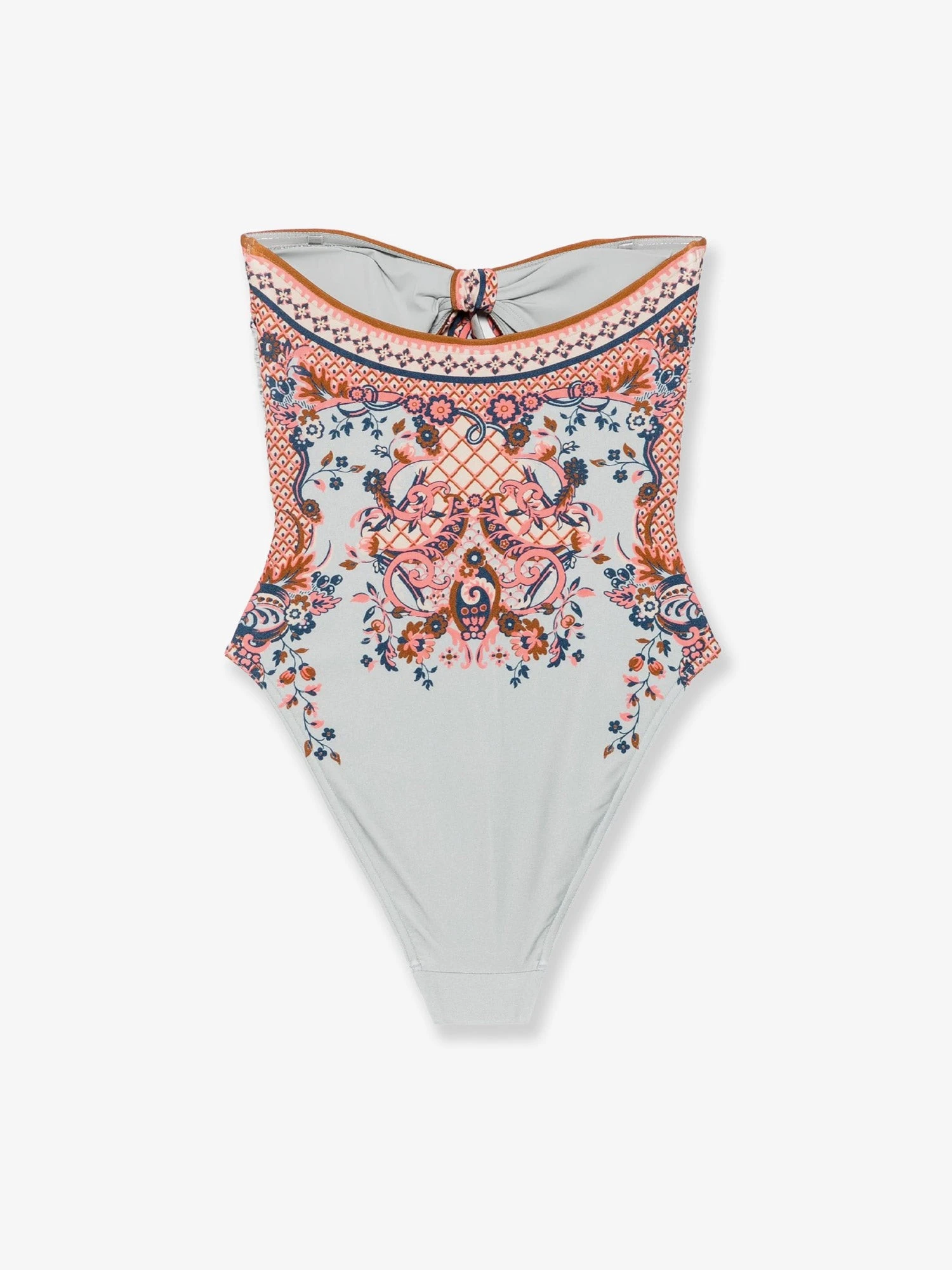 Aster one-piece shiny nylon swimsuit with paisley print.webp