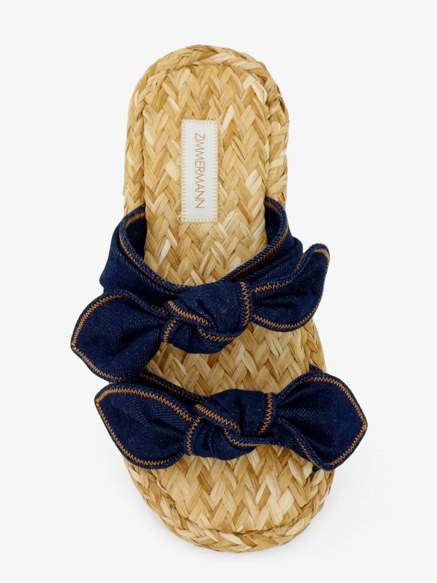 Carousel raffia and denim sandals.webp