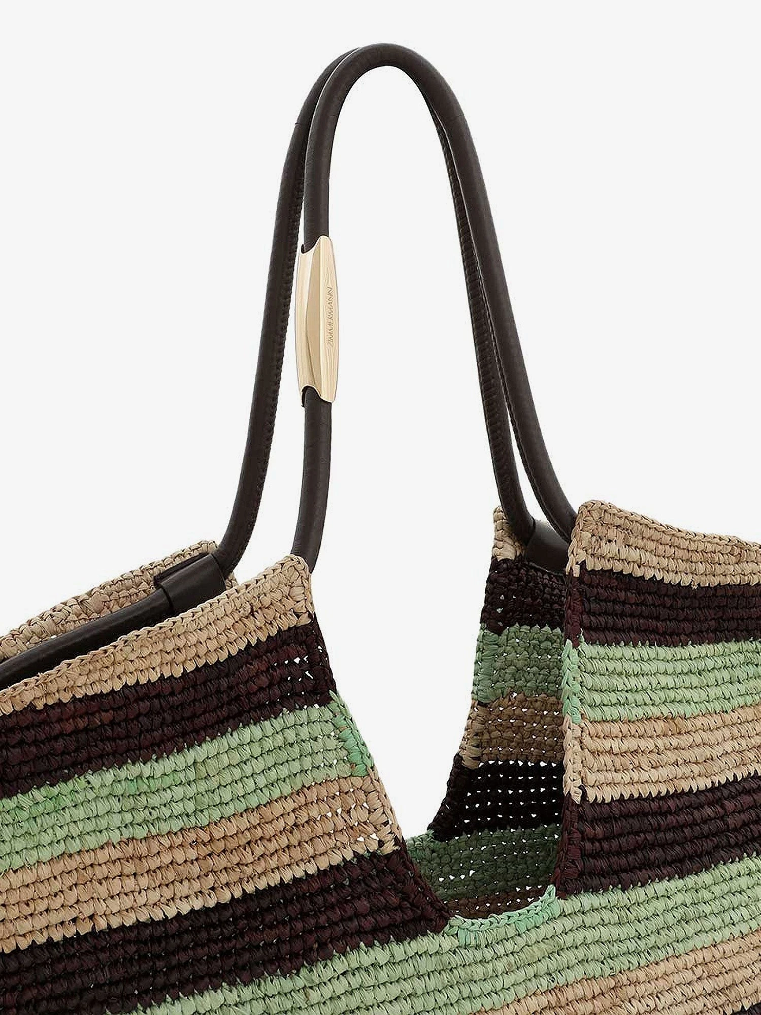 Golden Time rafia shoulder bag with fringe.webp