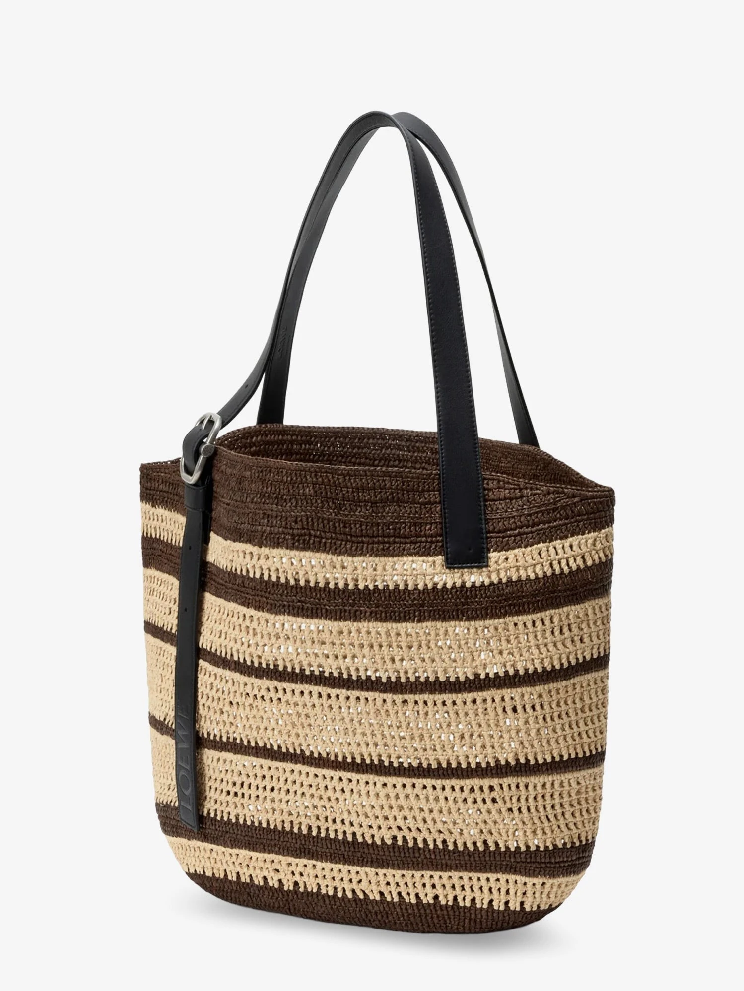 Paula's Ibiza Two-Tone Raffia Loop Shopping Bag.webp