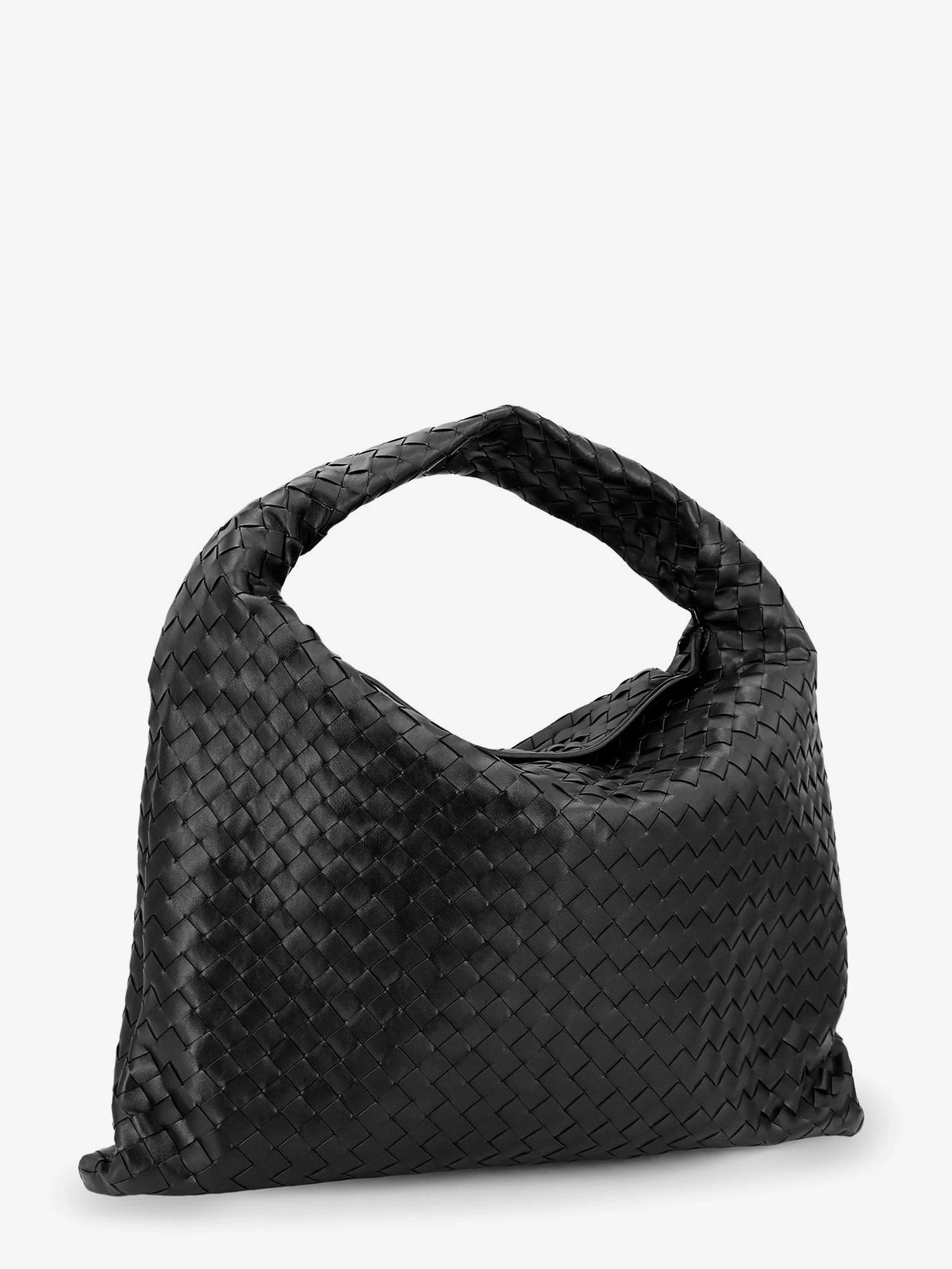 Hop Hobo Leather Shoulder Bag with Intreccio Pattern.webp