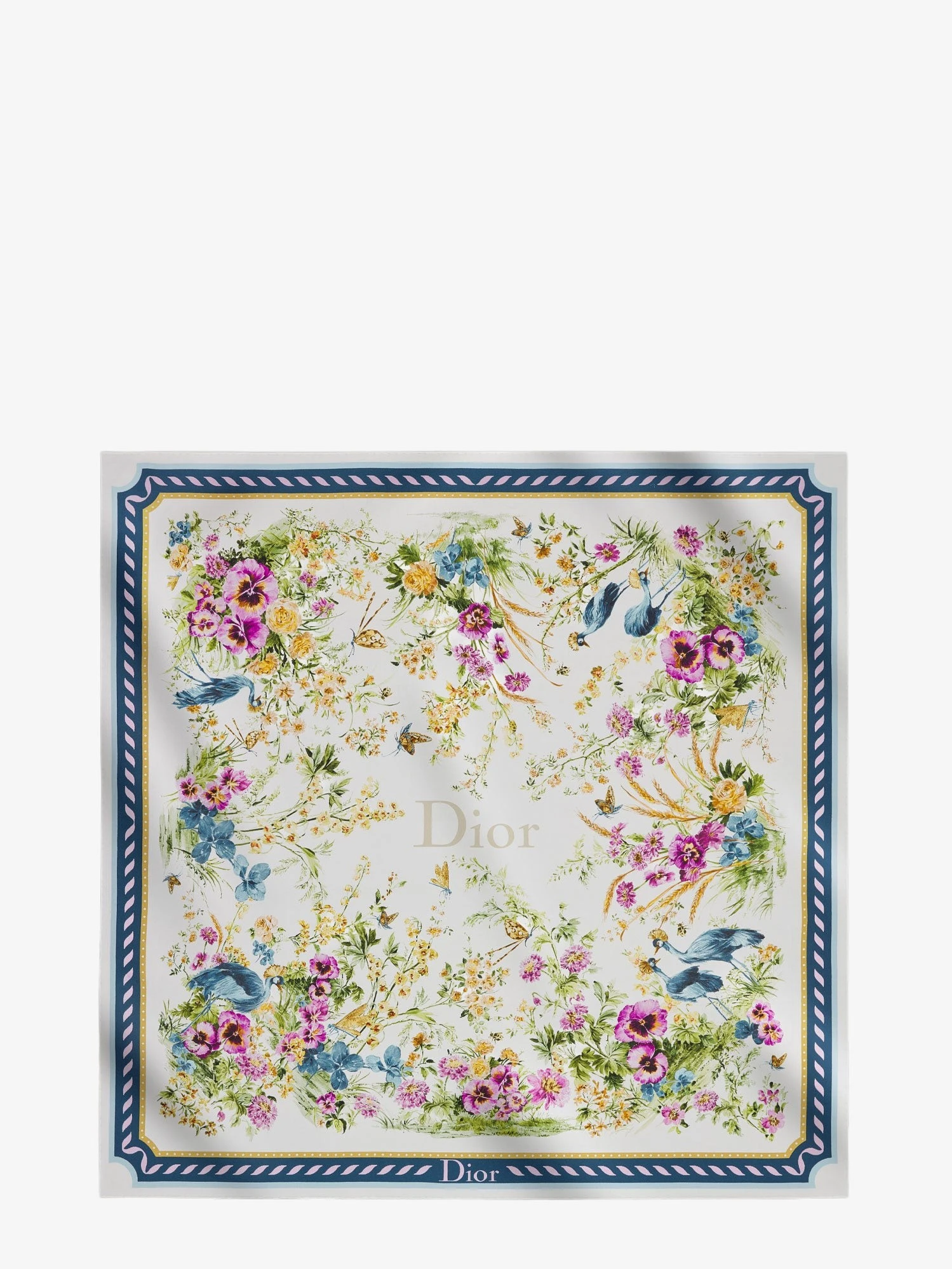 Toile de Jouy Floral Garden Dioriviera 90 silk foulard