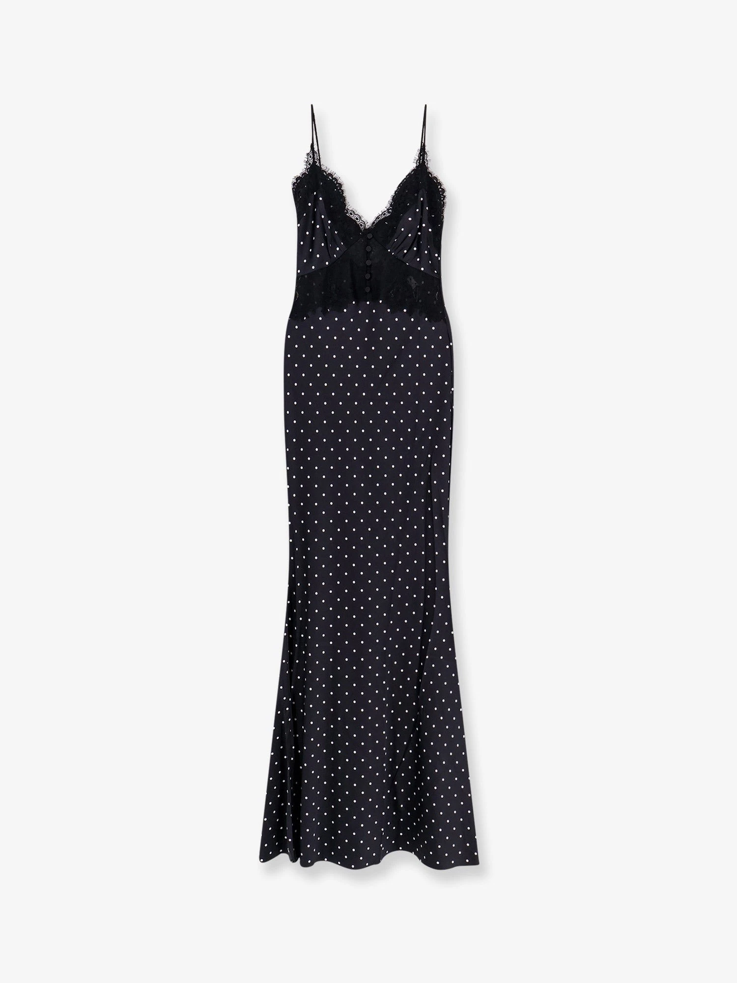 Polka-dots satin long dress.webp