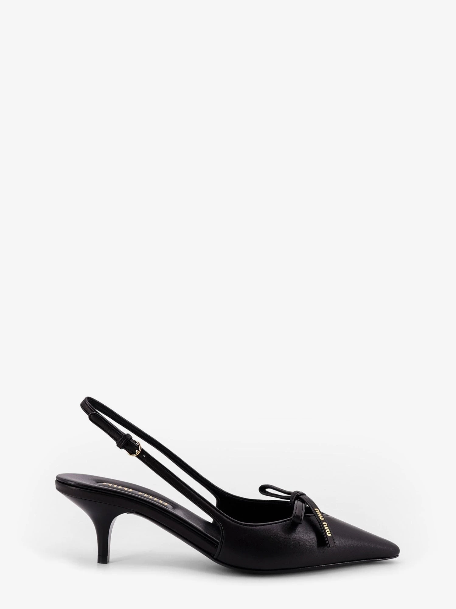 Leather décolleté with logo bow detail.webp