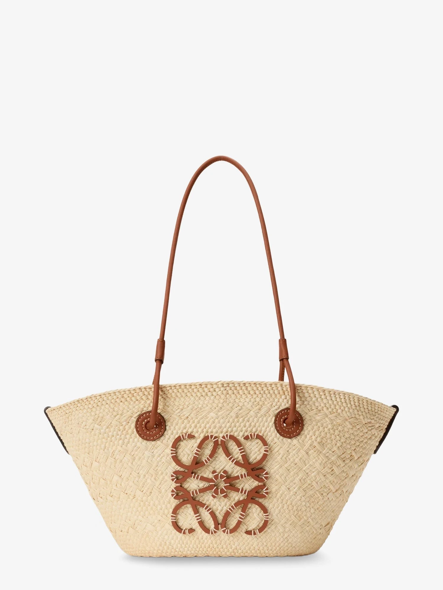 Paula's Ibiza Anagram Palm Leaf and Leather shoulder bag.webp