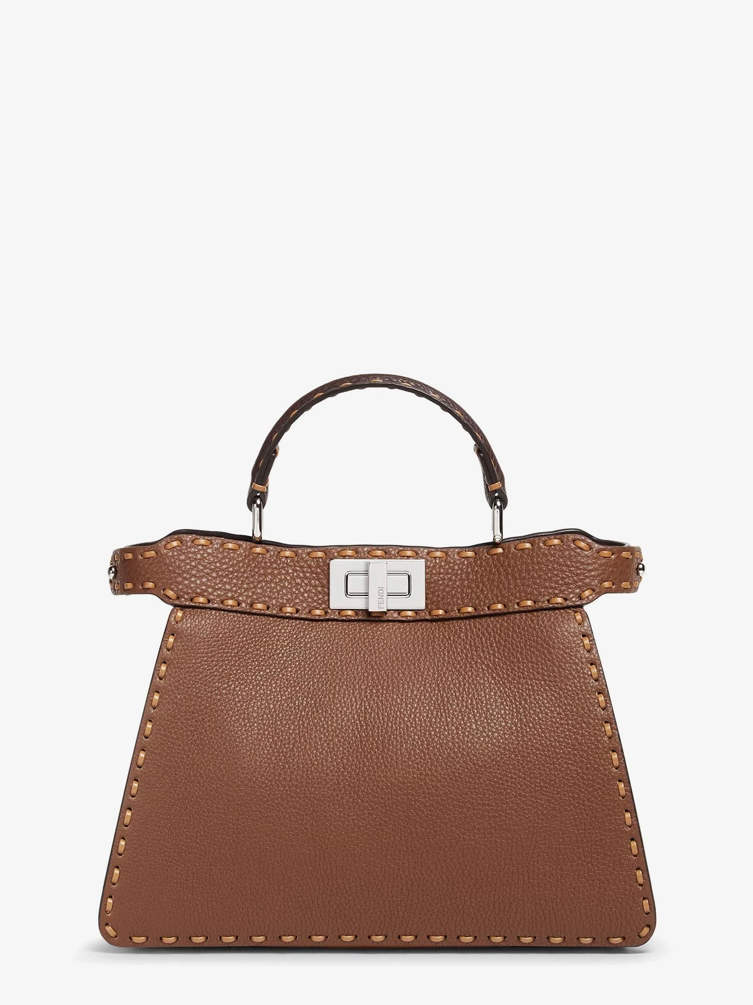 Peekaboo IseeU Small leather shoulder bag with Selleria macro stitching.webp