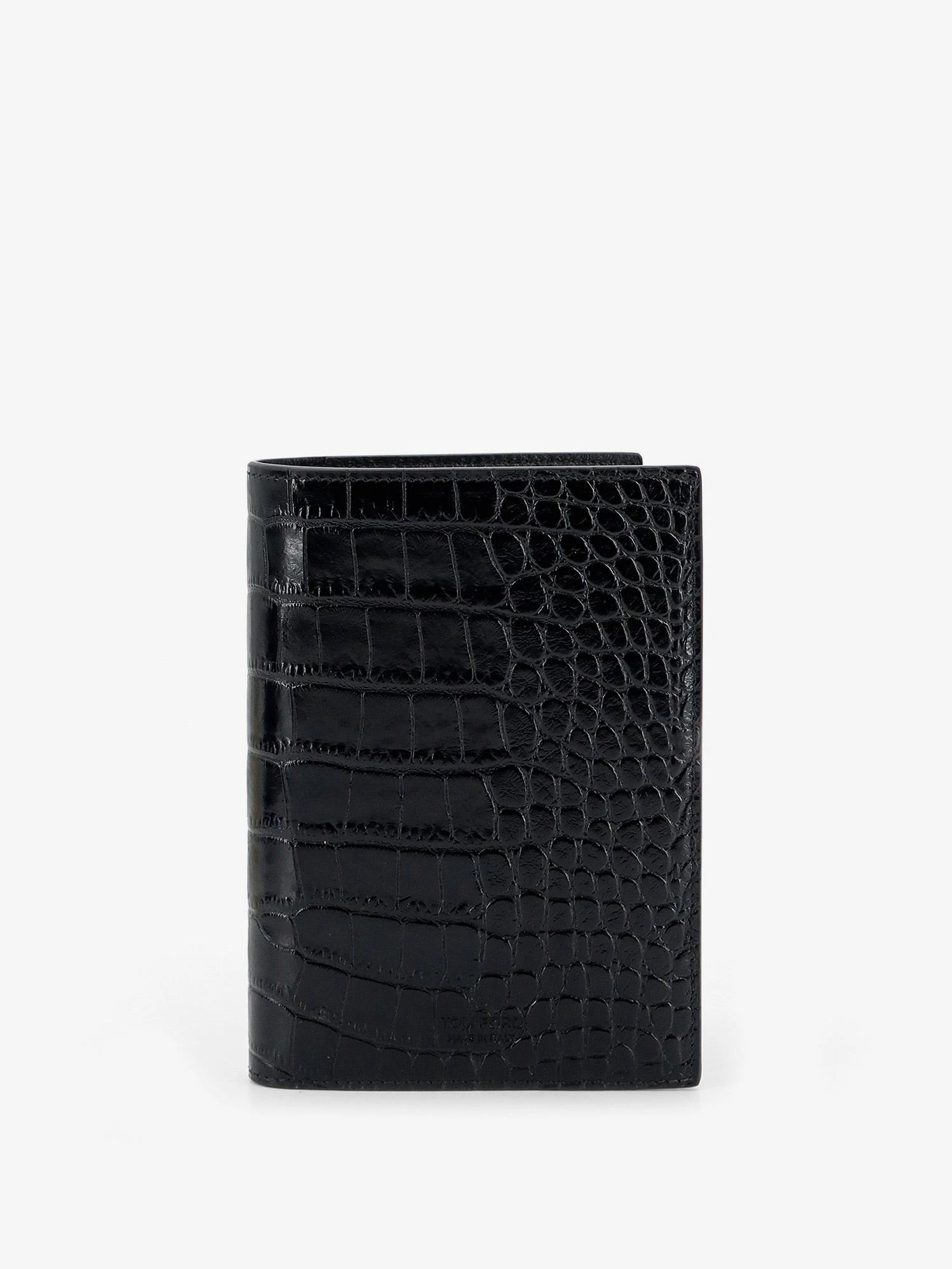 Leather wallet with crocodile print.webp