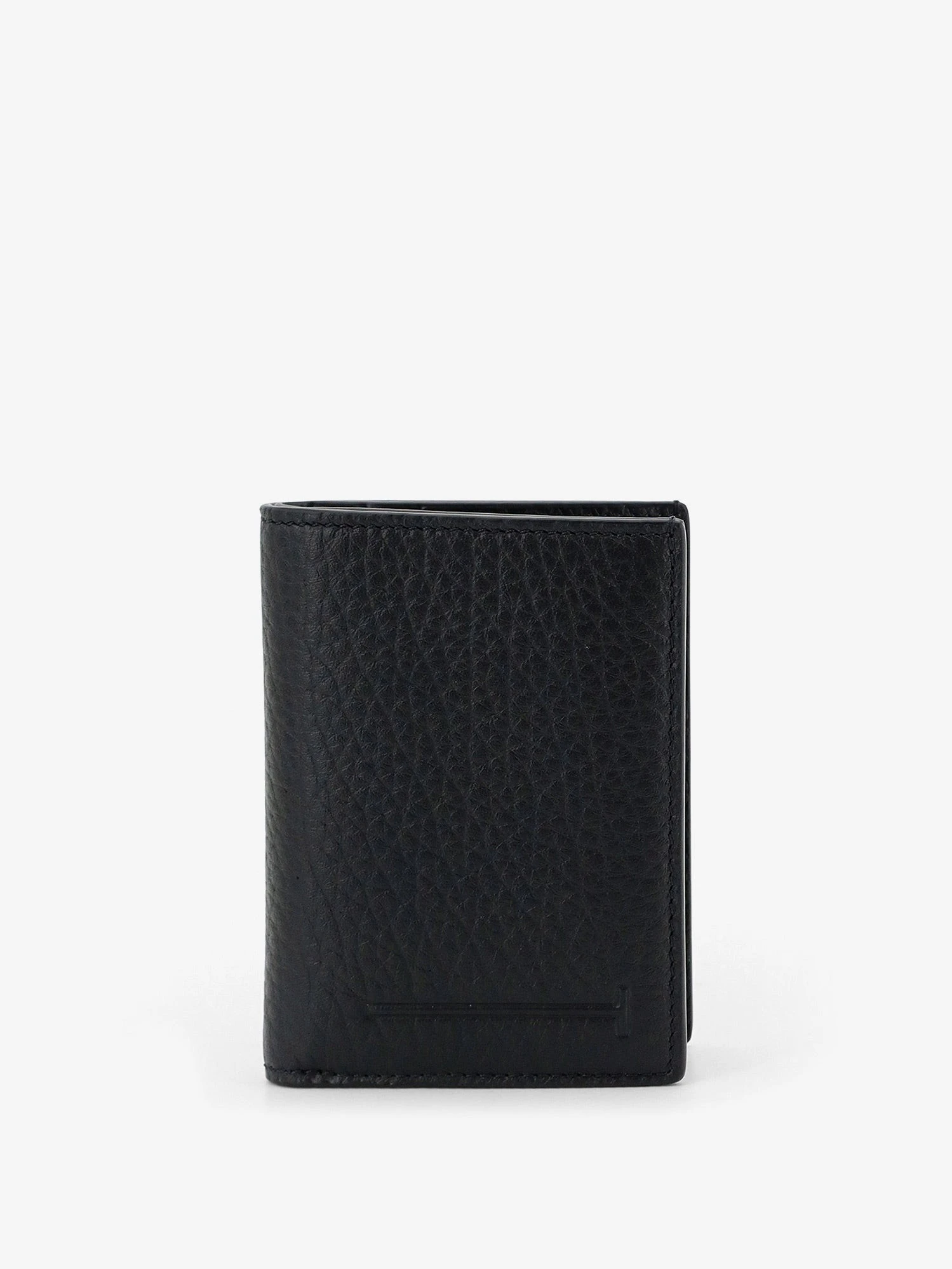 Leather card holder with embossed logo.webp