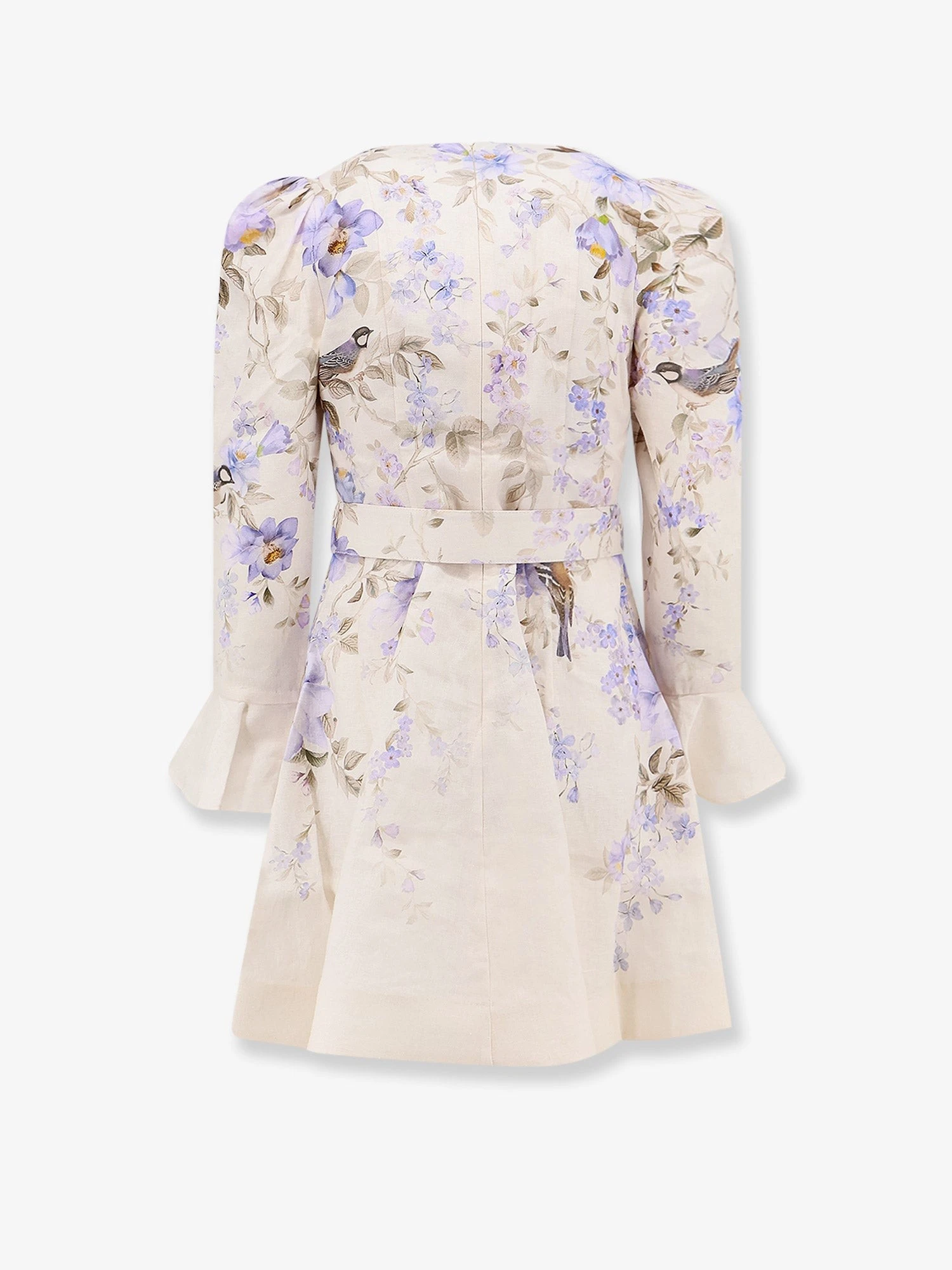 Luna Short linen dress with Songbird Print.webp