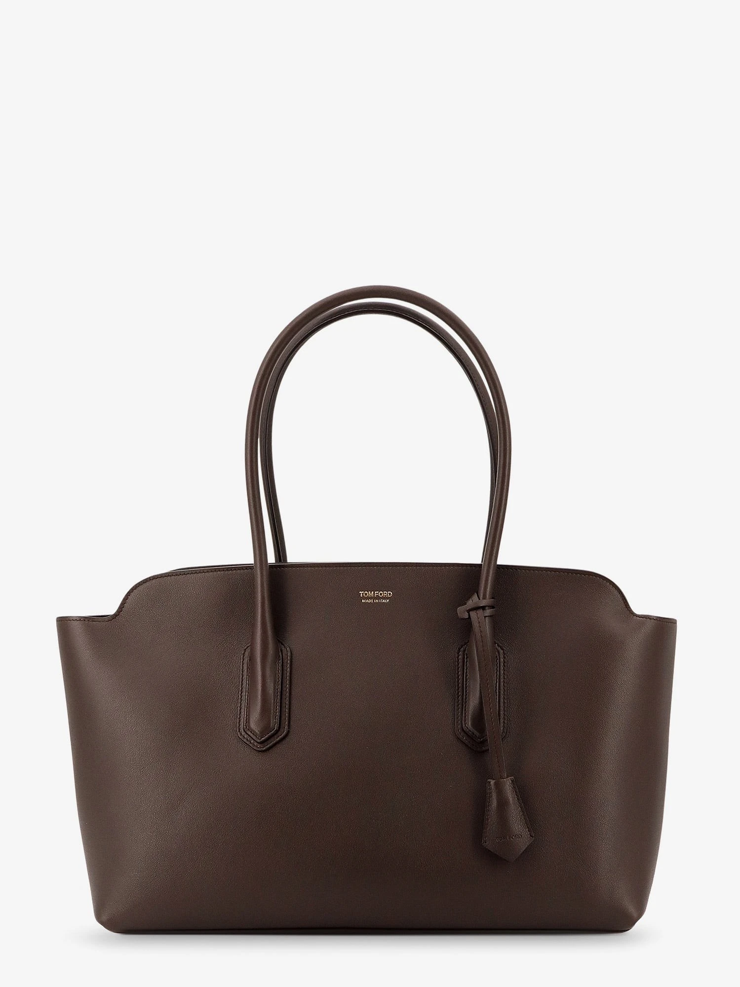 Leather shoulder bag with logo.webp