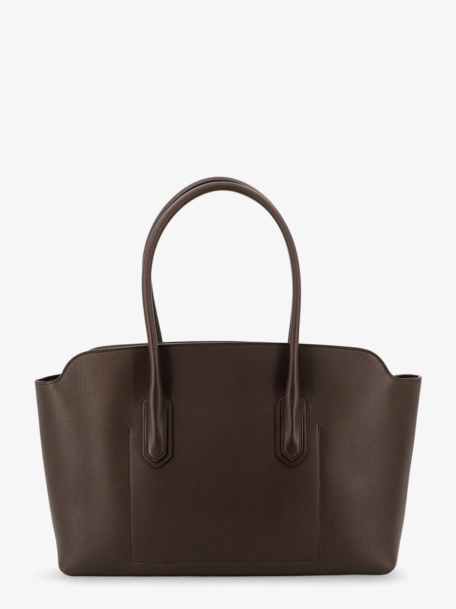 Leather shoulder bag with logo.webp