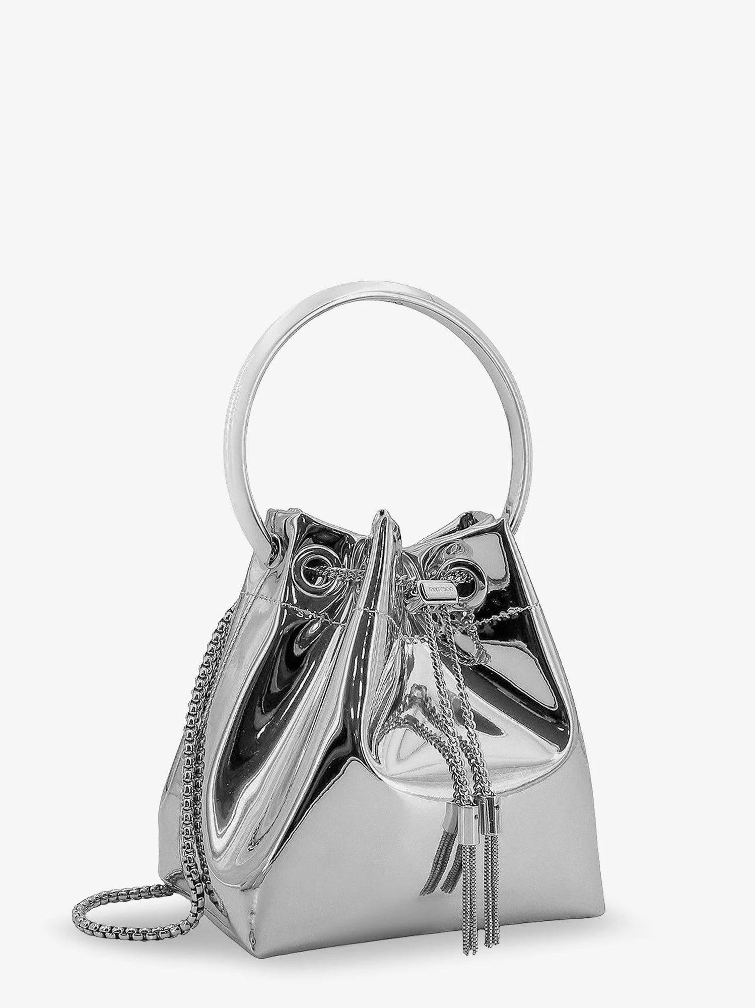 Bonbon bucket bag in mirrored fabric.webp