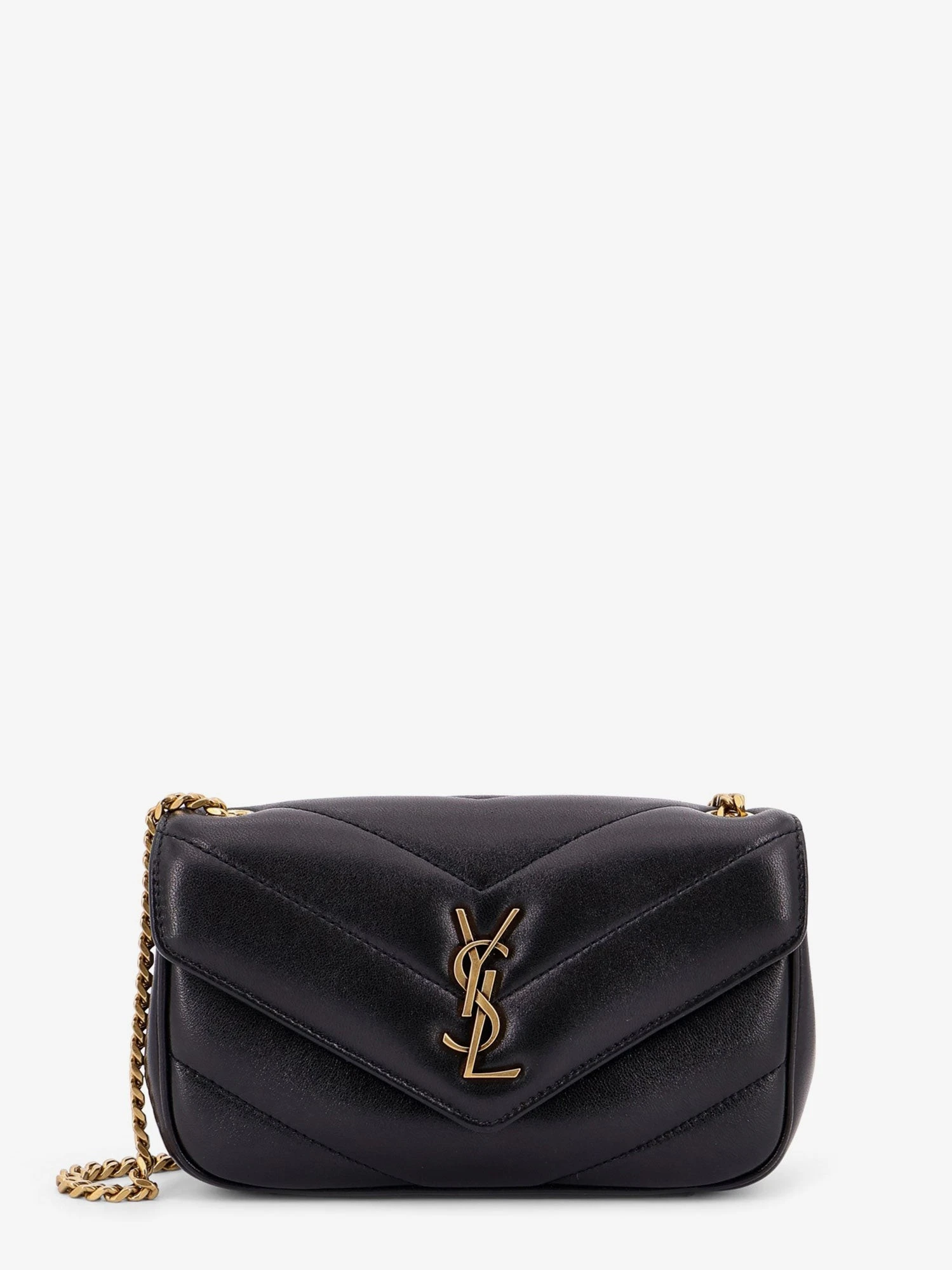Loulou Mini leather crosbody bag with chevron stitching.webp