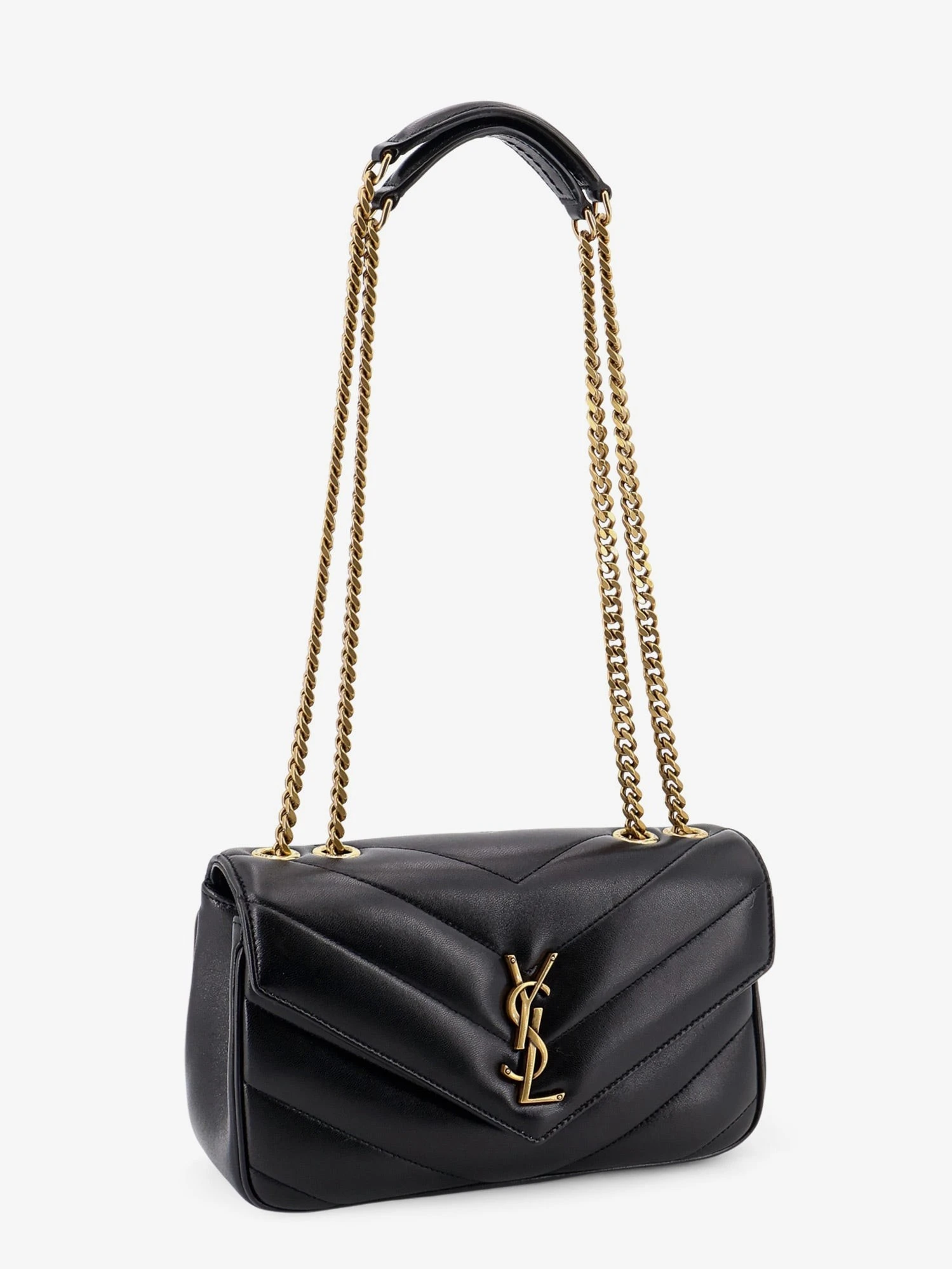 Loulou leather shoulder bag with metal Cassandre logo.webp