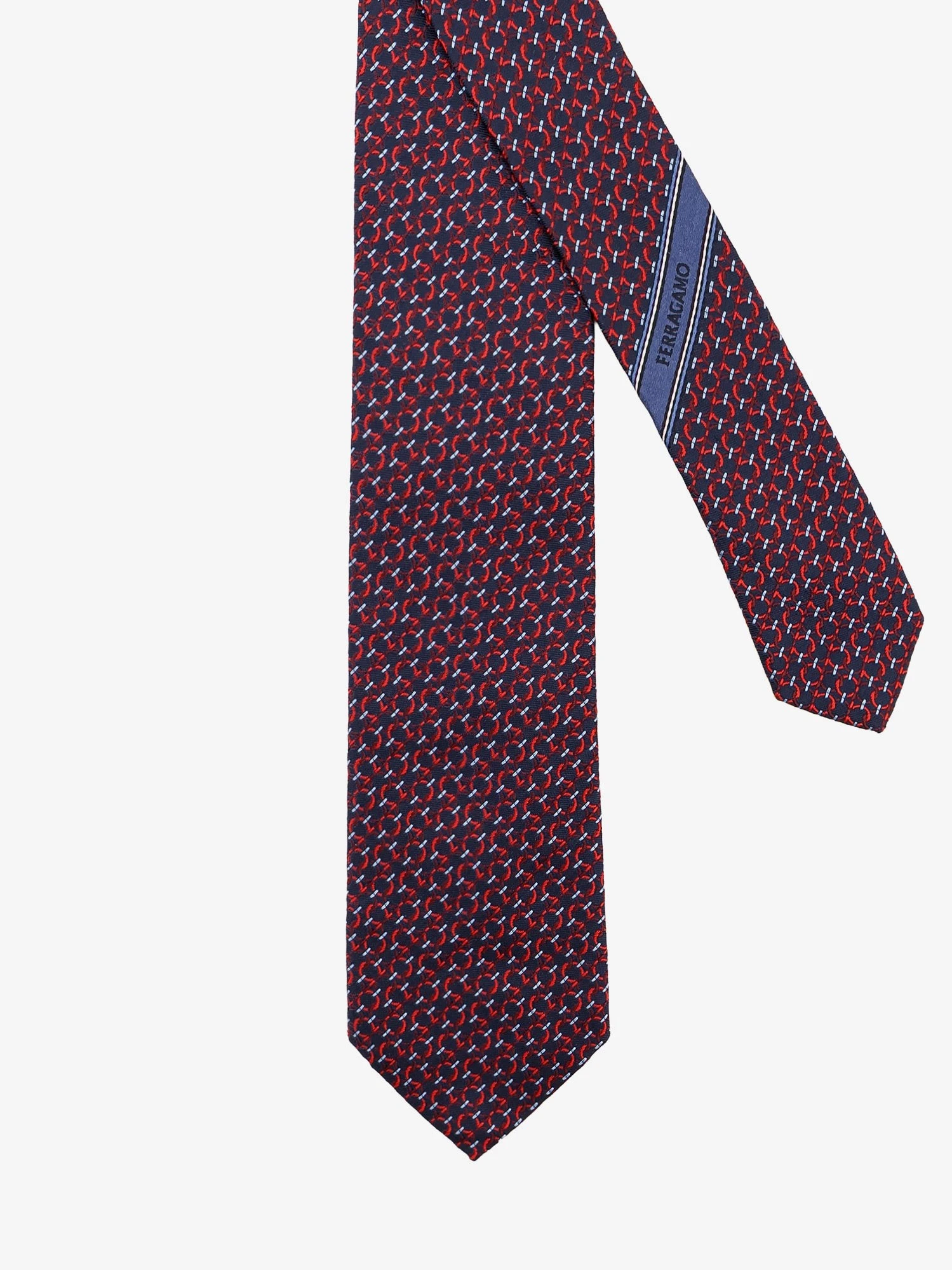 Crema silk tie with Intreccio print.webp