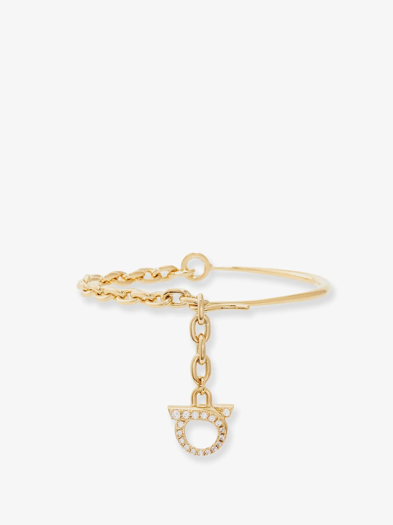 Brass bracelet with Gancini detail.webp