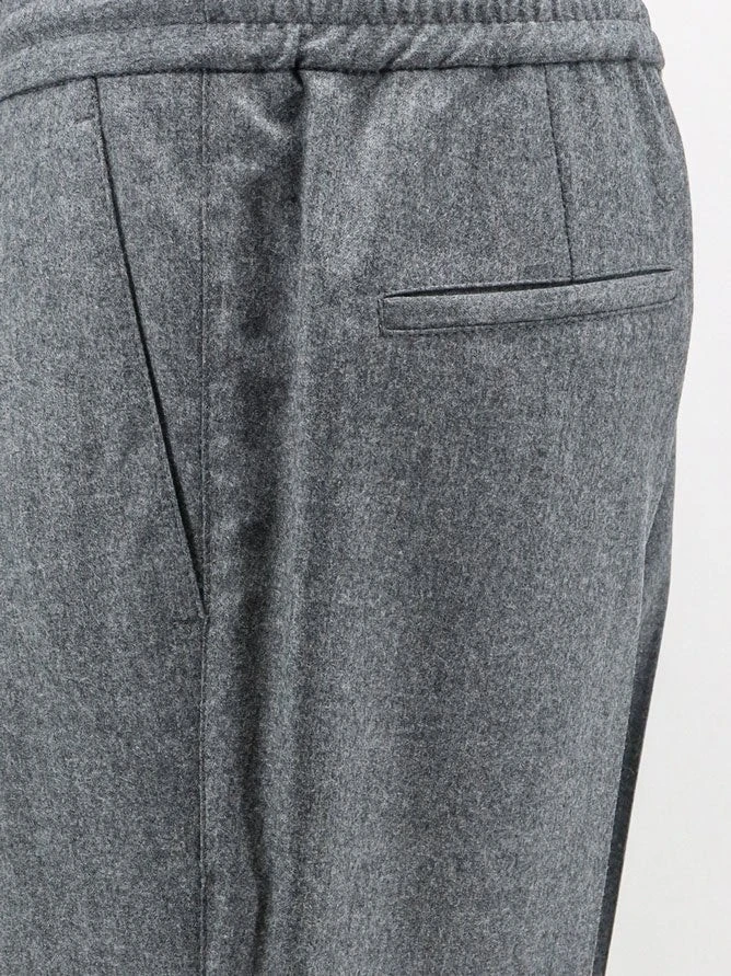 Virgin wool trousers with adjustable drawstring.webp