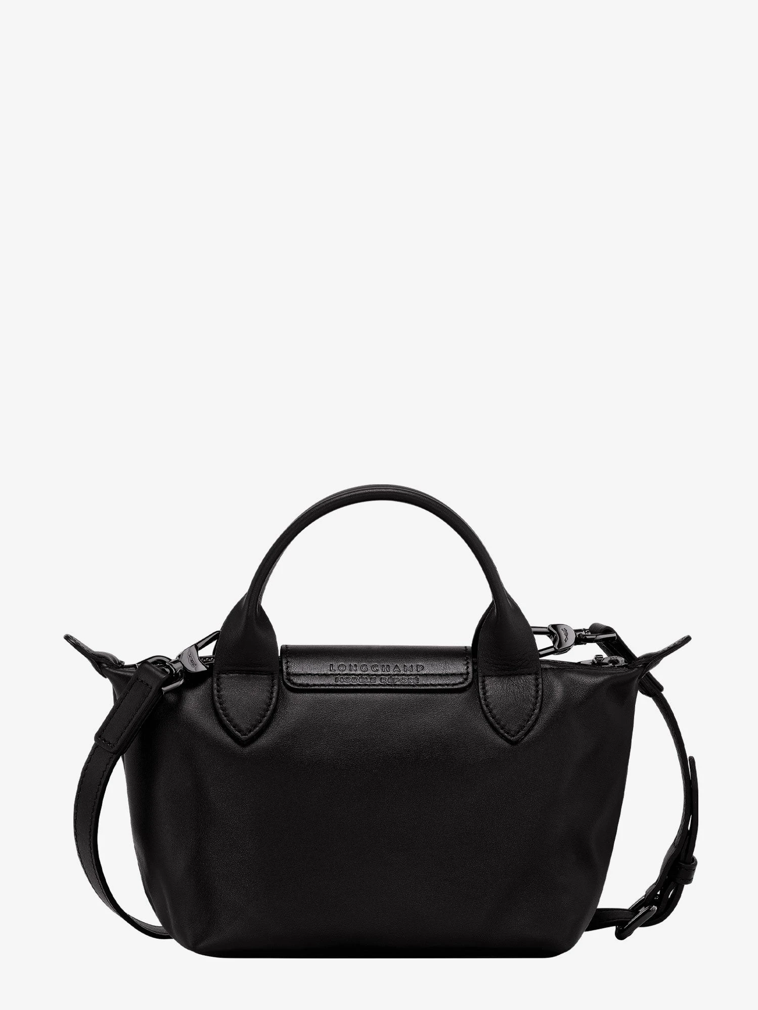 Le Pliage Xtra XS leather crossbody bag with engraved logo.webp
