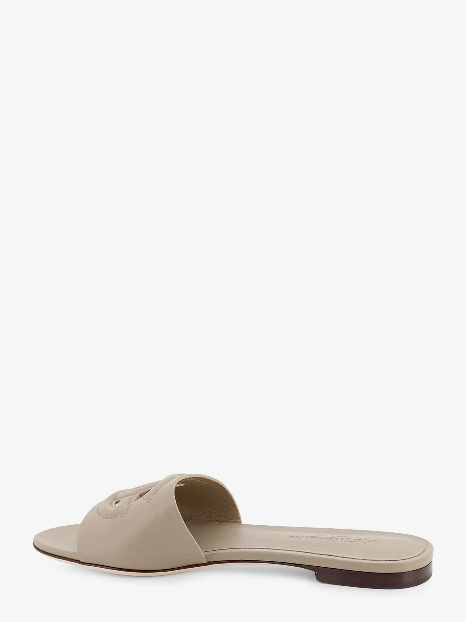 Leather sandals with DG Millennials logo.webp
