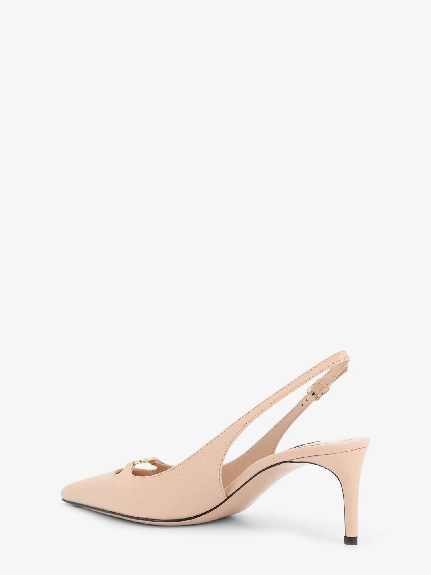 Leather pumps with metal DG logo.webp