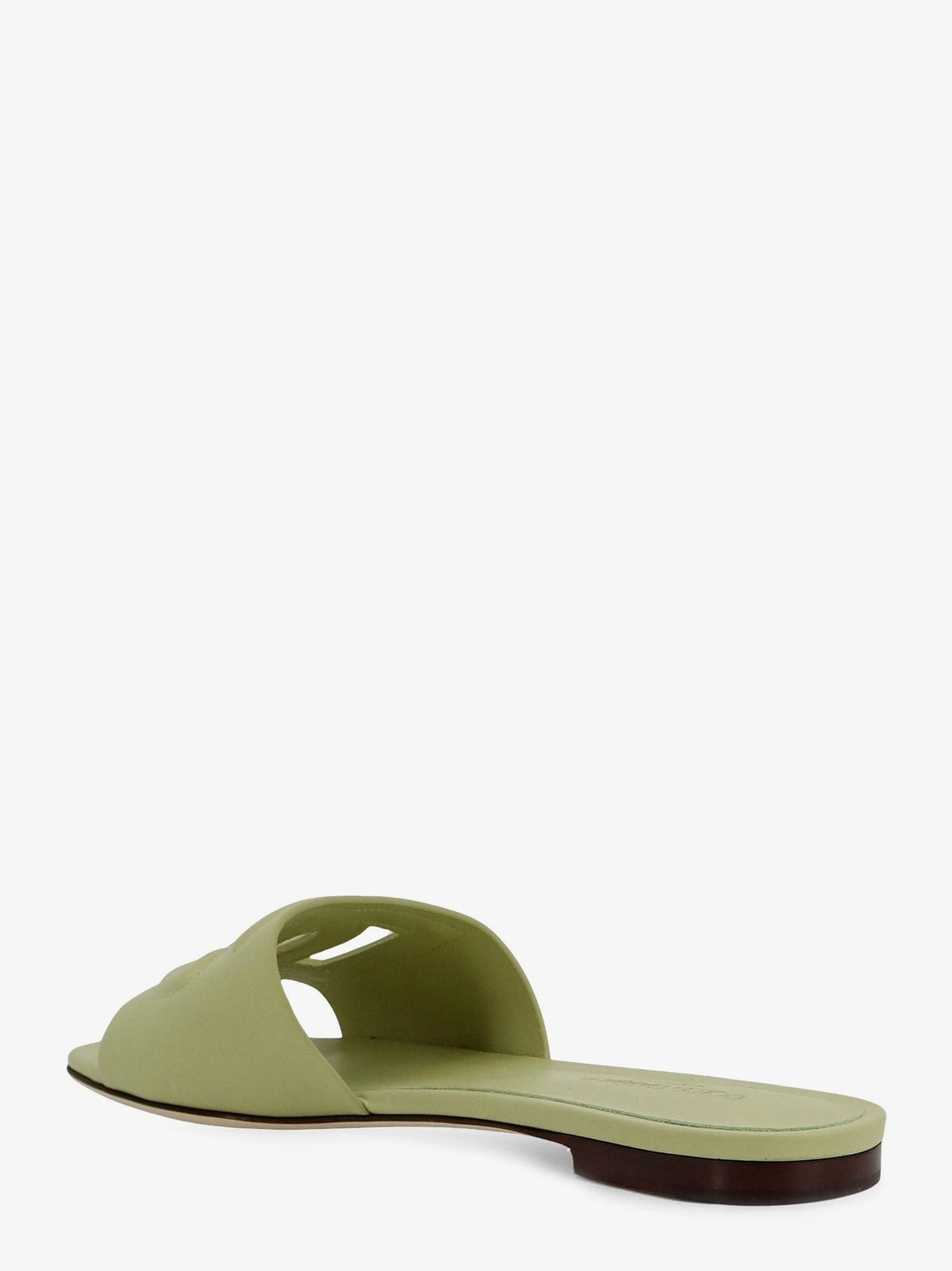 Leather sandals with DG Millennials logo.webp