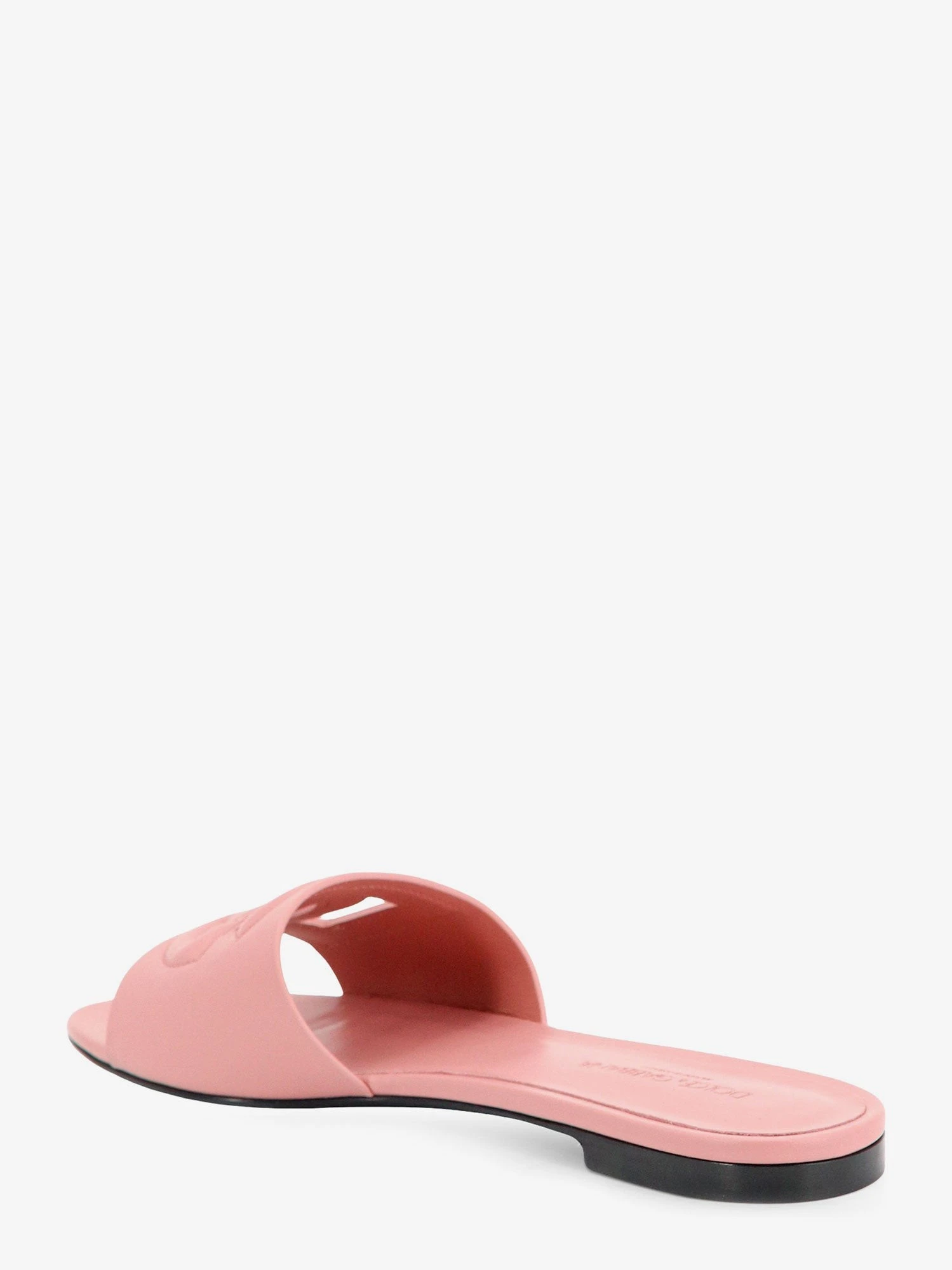 Leather sandals with DG Millennials logo.webp