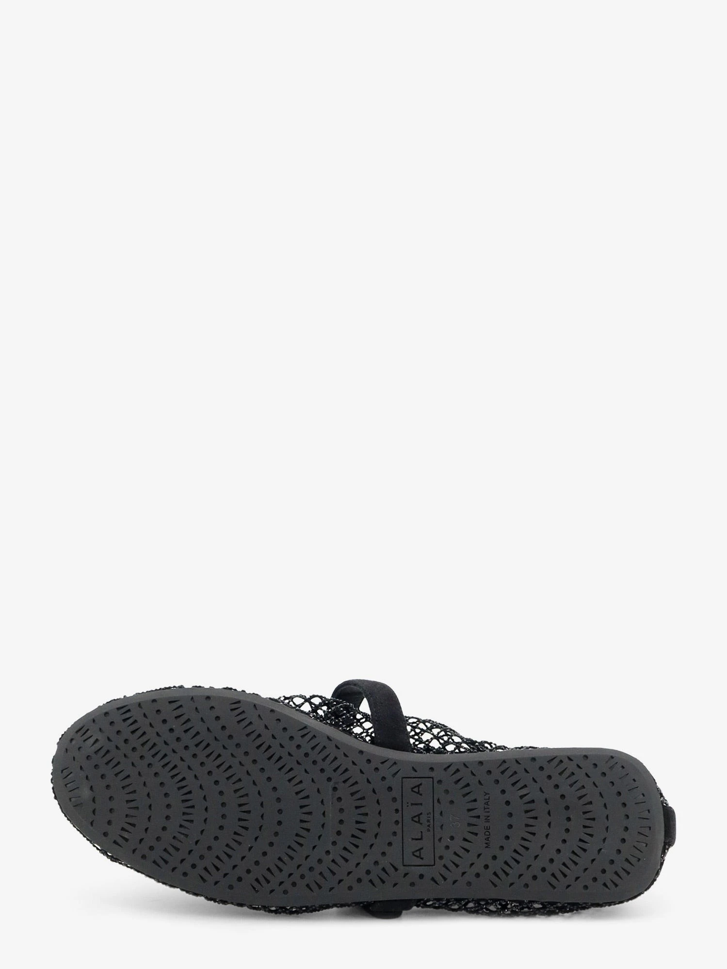 Flat mesh ballet flats with rhinestone detail.webp