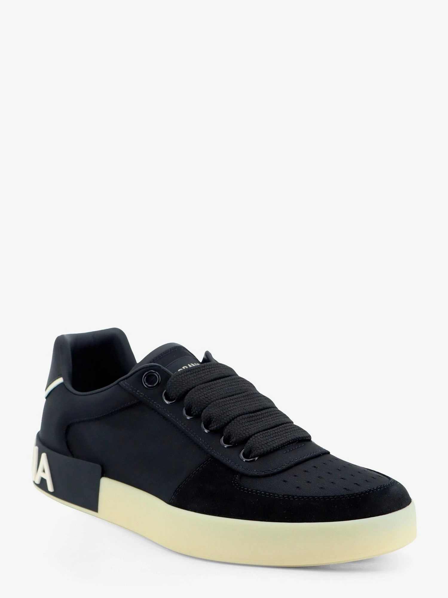 Nylon and suede sneakers with back lettering logo.webp