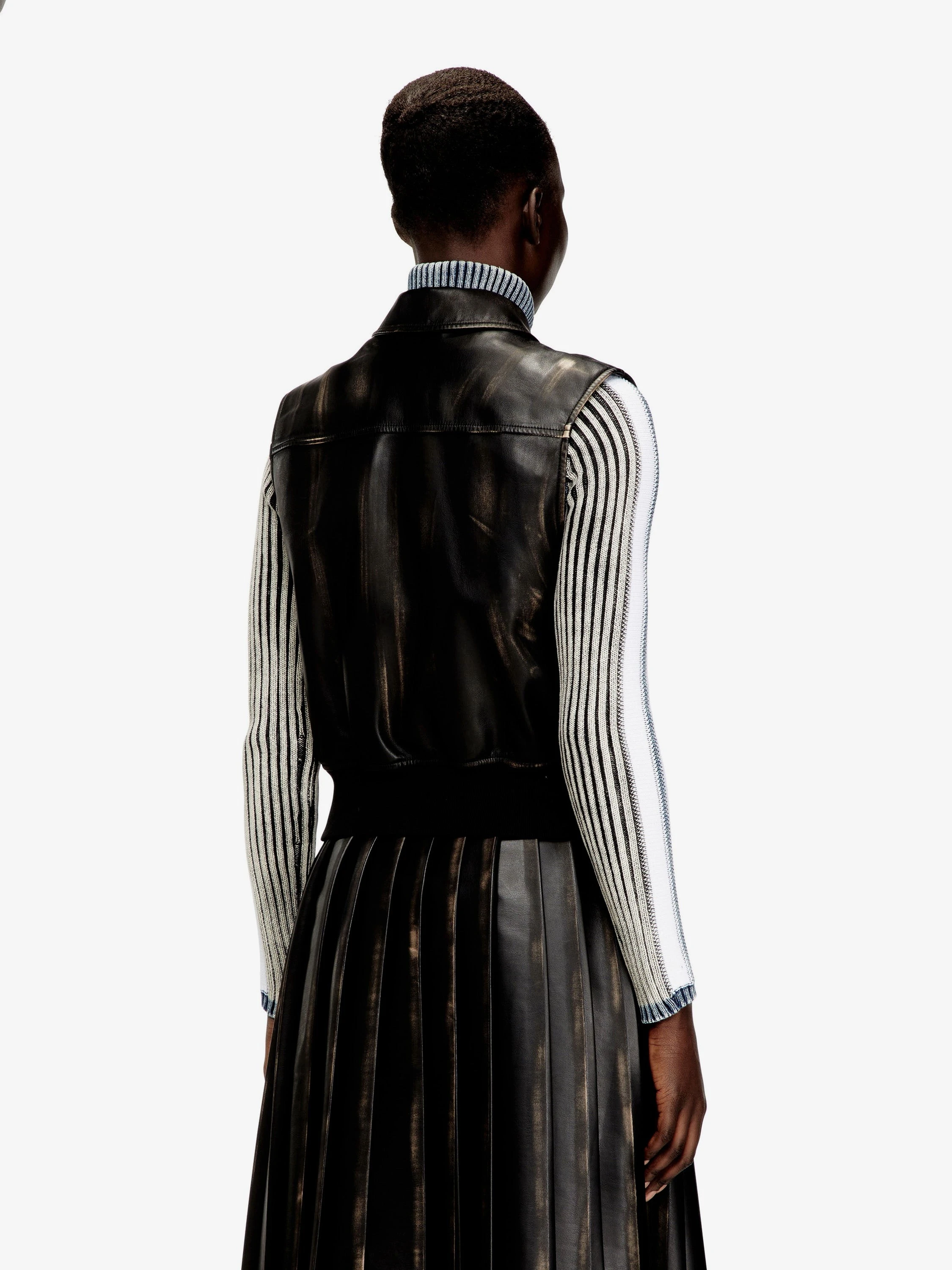 G-Inko faux leather sleeveless jacket.webp