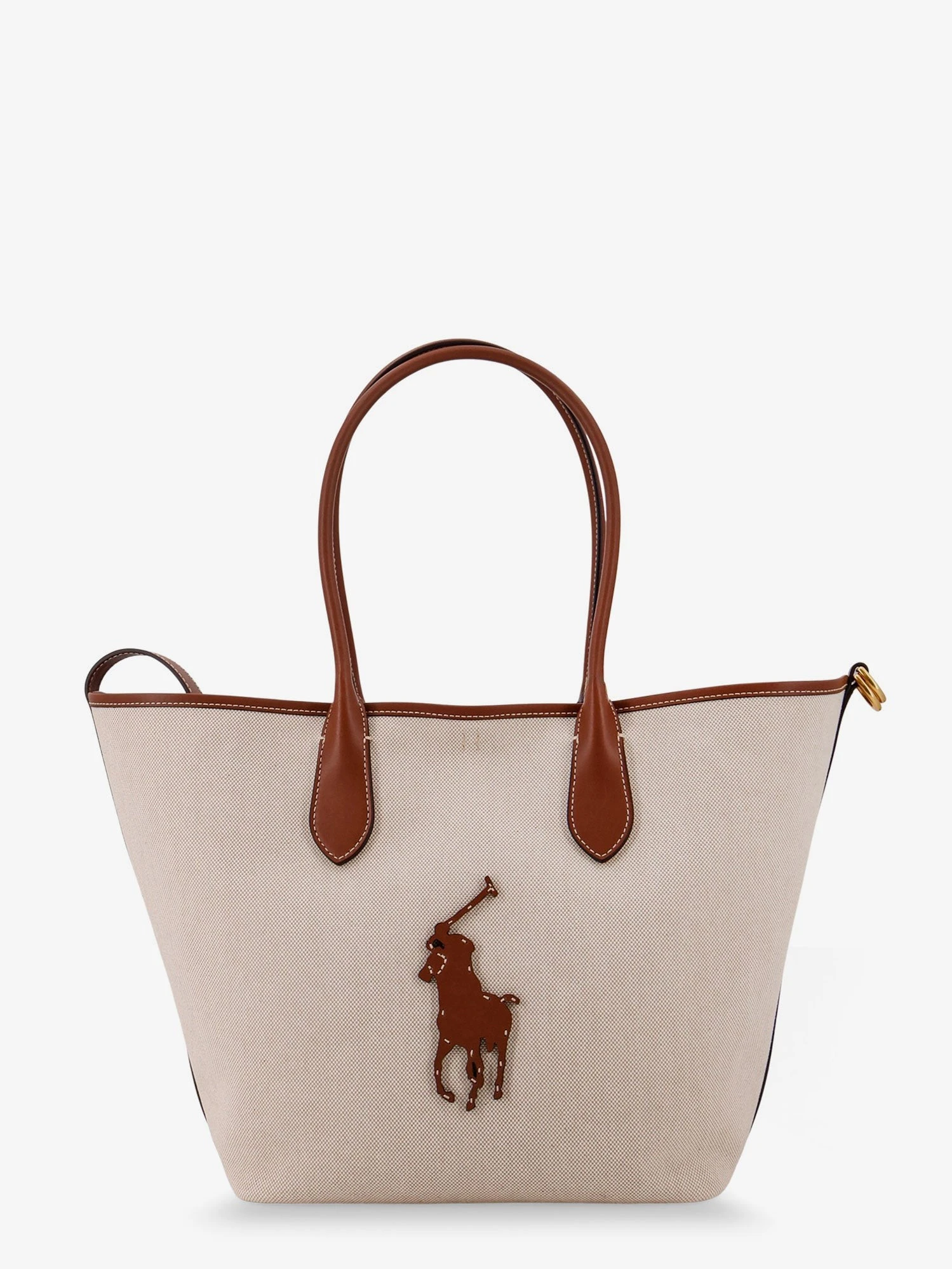Canvas shoulder bag with front logo patch.webp