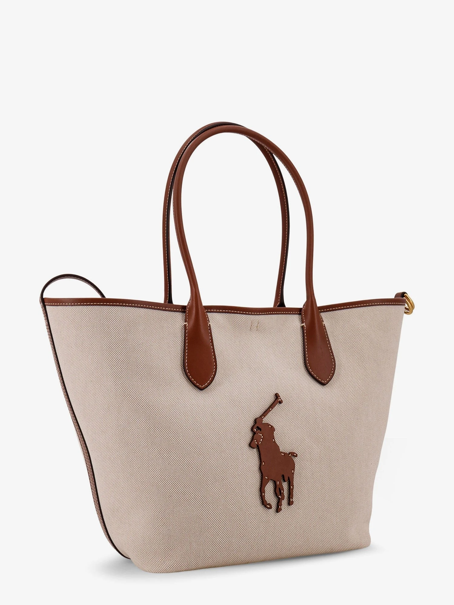Canvas shoulder bag with front logo patch.webp