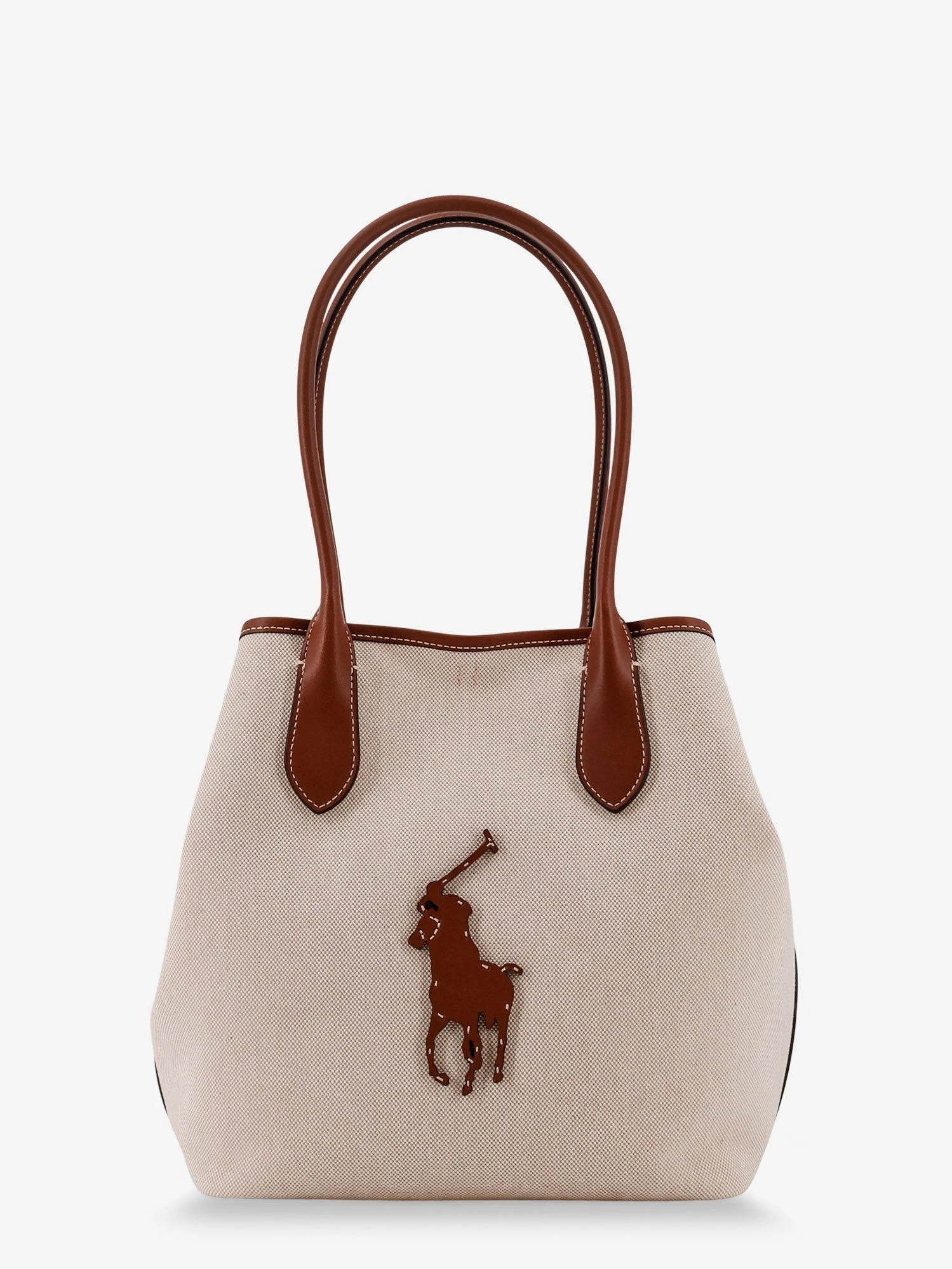 Canvas shoulder bag with front logo patch.webp