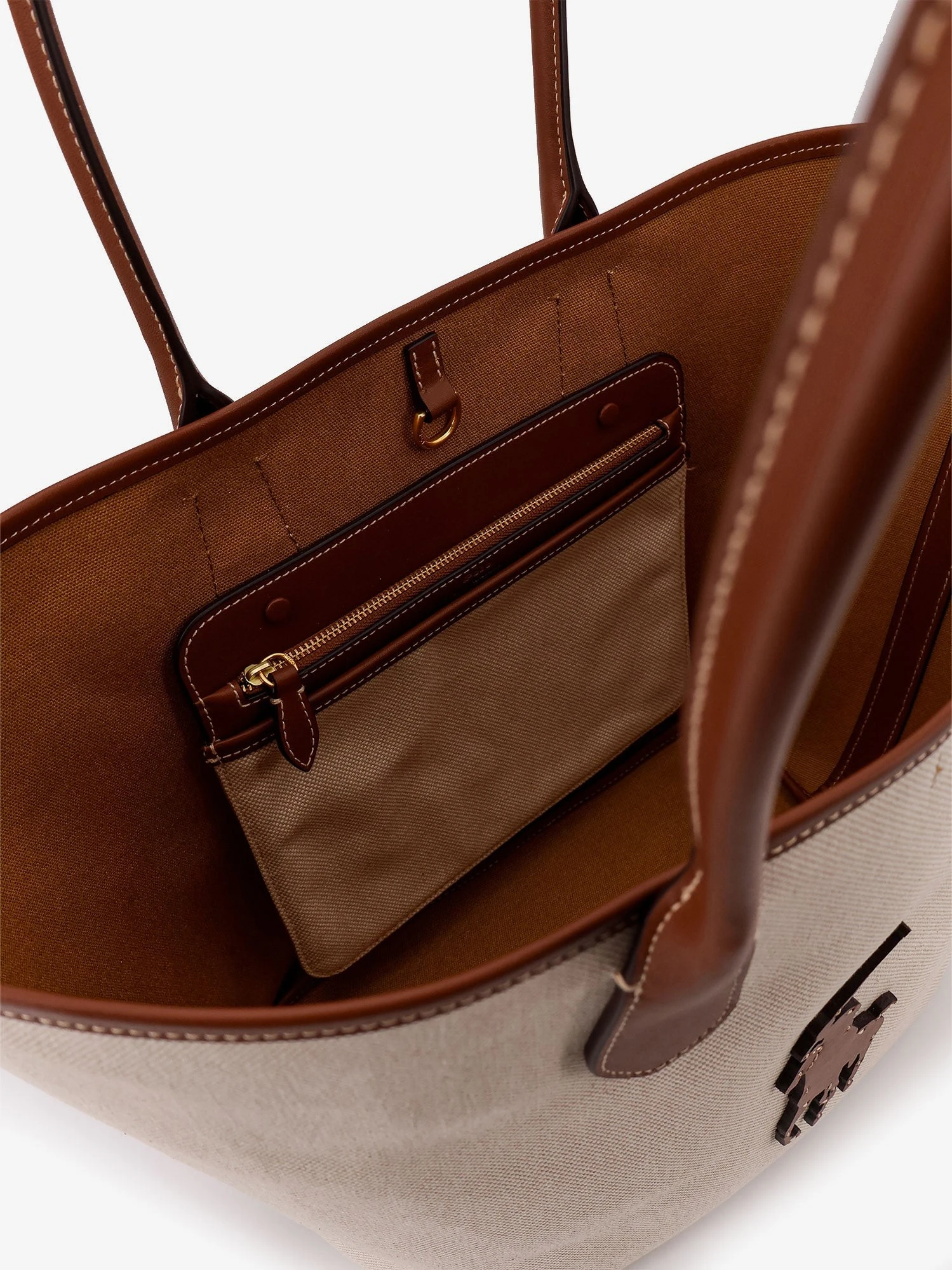 Canvas shoulder bag with front logo patch.webp