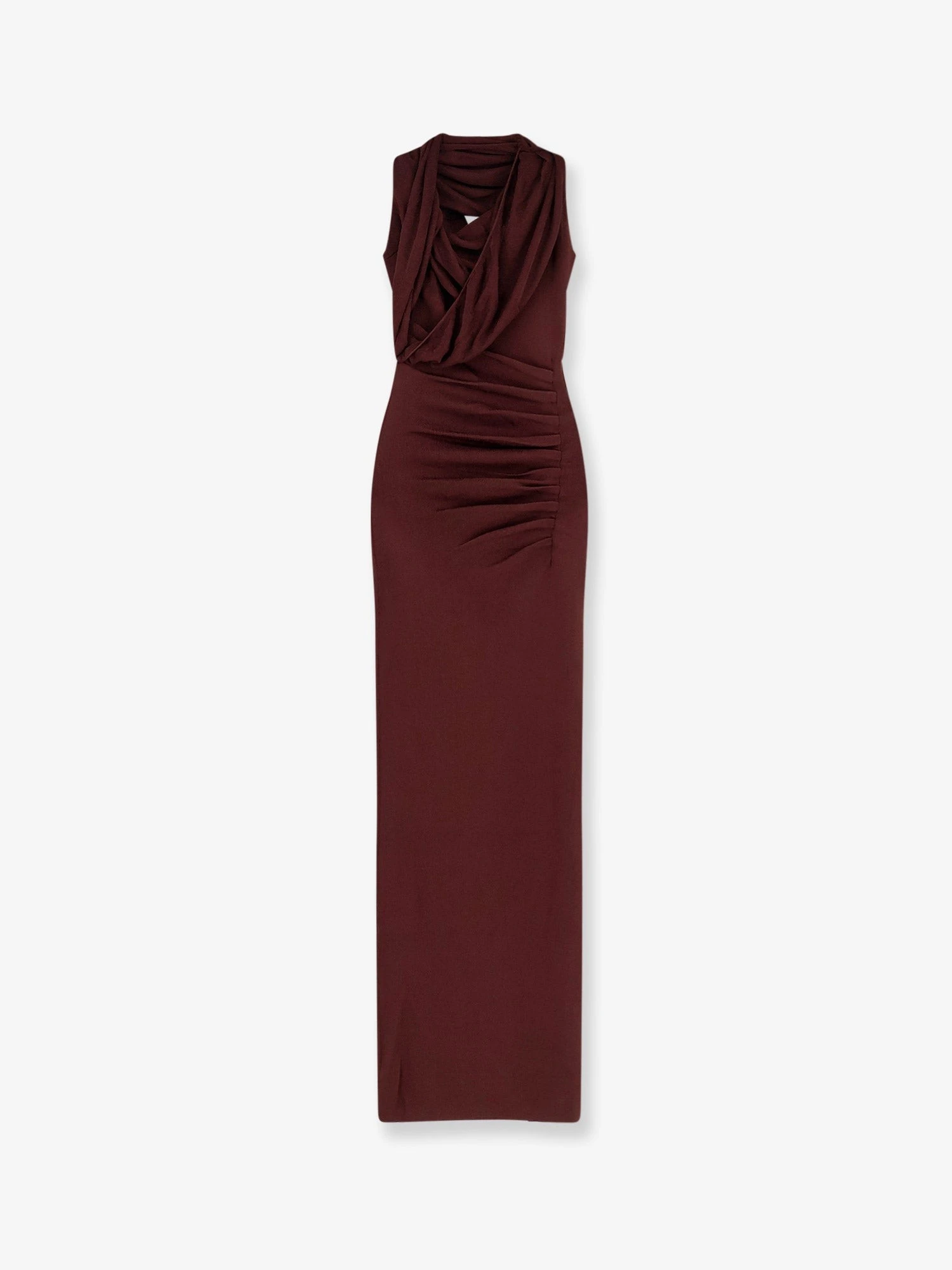 Draped knitted long dress.webp