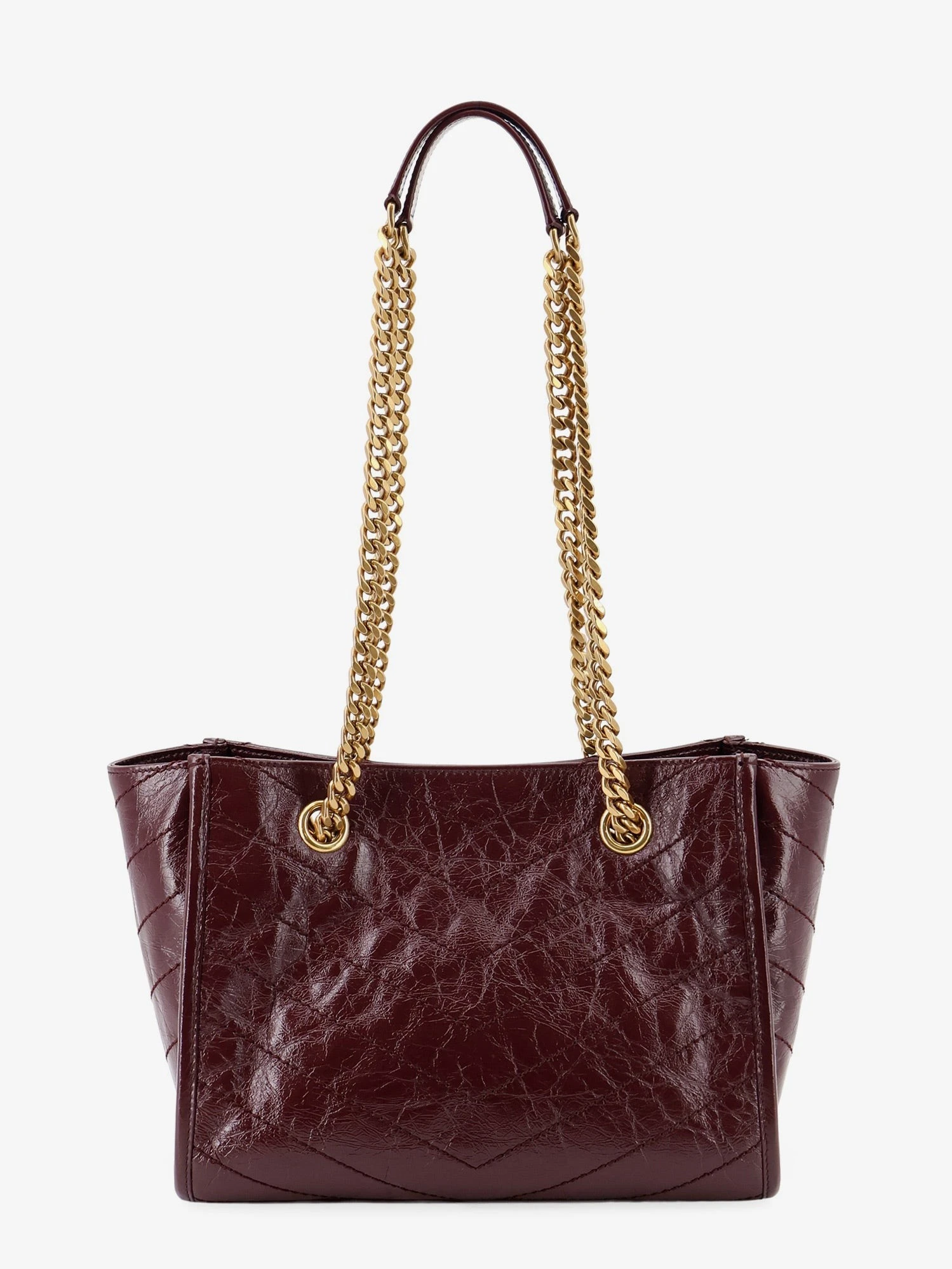 Niki vintage-effect leather shopping bag.webp