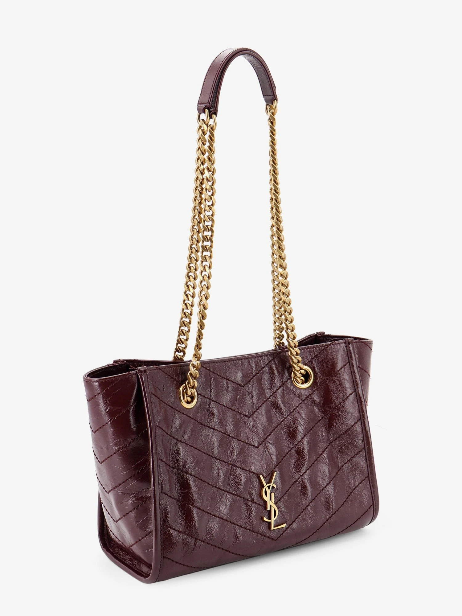 Niki vintage-effect leather shopping bag.webp