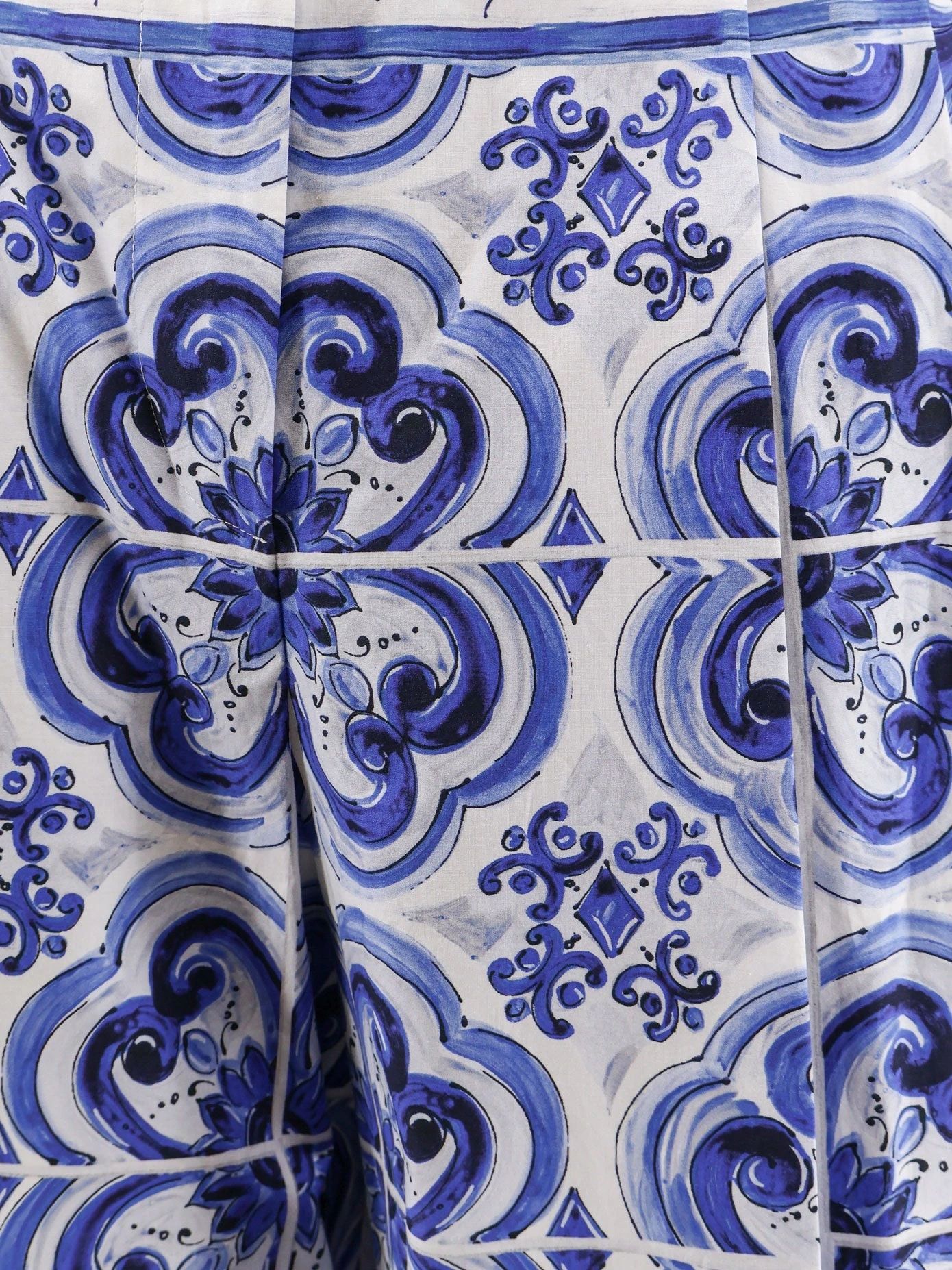 Cotton trousers with Maiolica print.webp