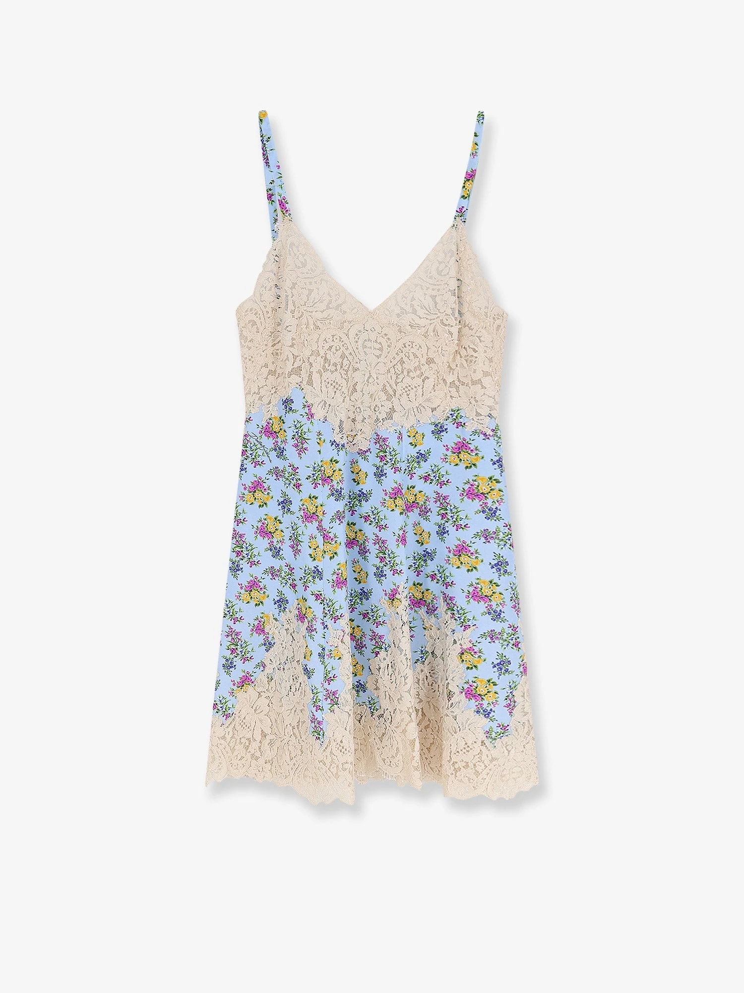 Silk blend dress with a Mazzolini di fiori print.webp
