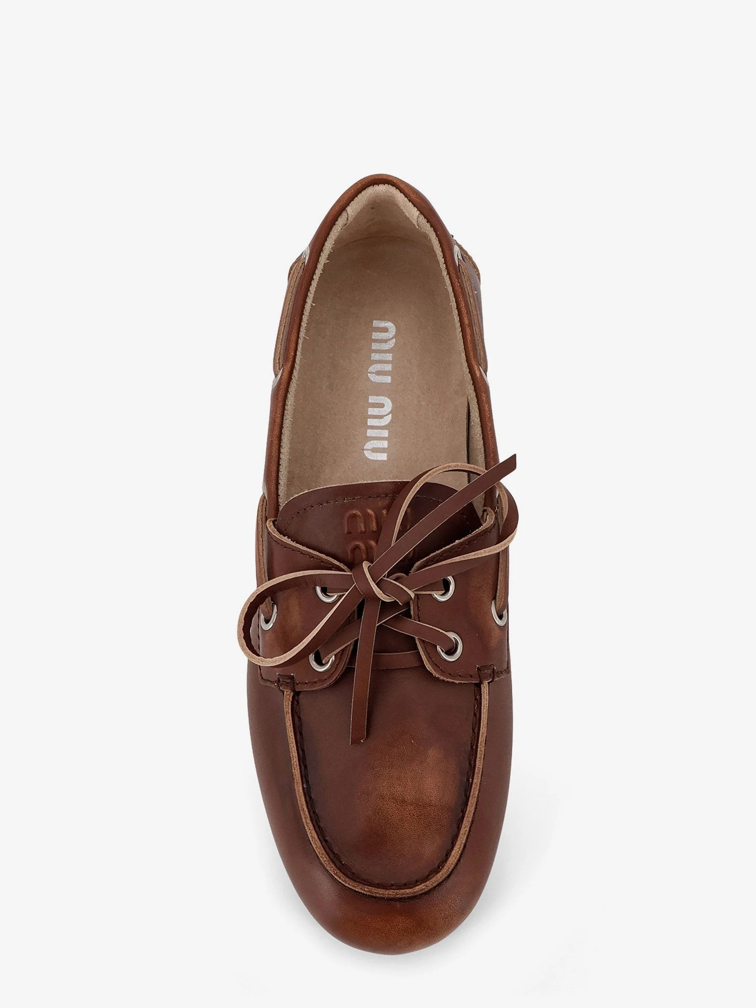 Leather loafers with lettering logo.webp