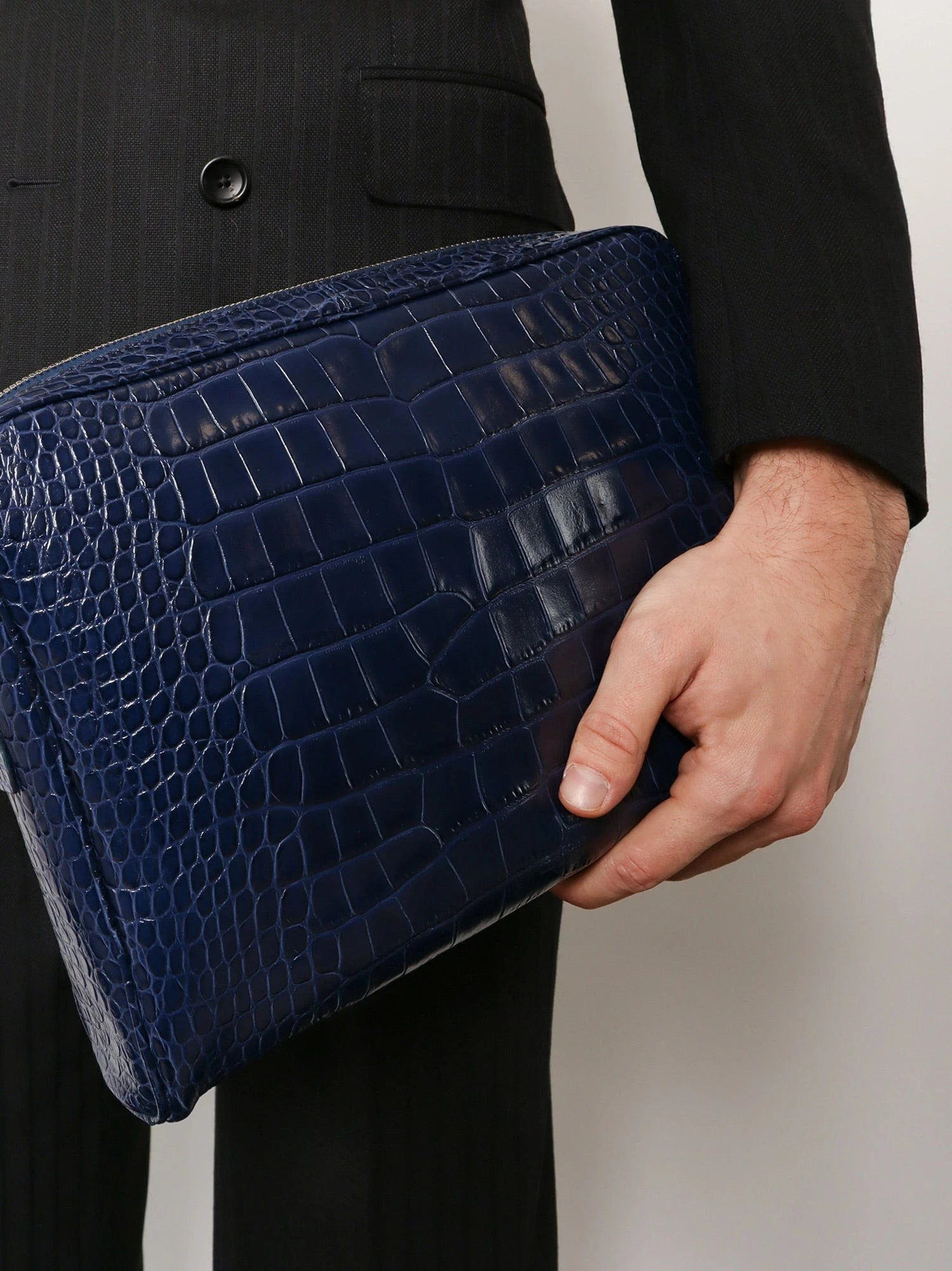 Croco print leather laptop pouch.webp