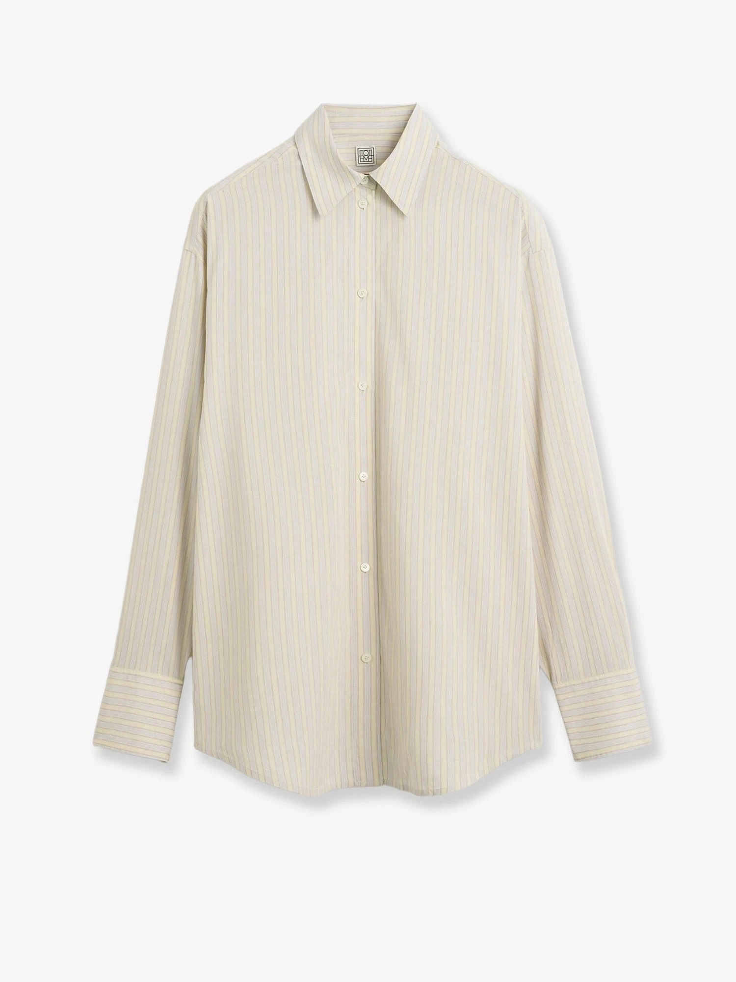 Viscose and silk blend shirt with striped pattern.webp