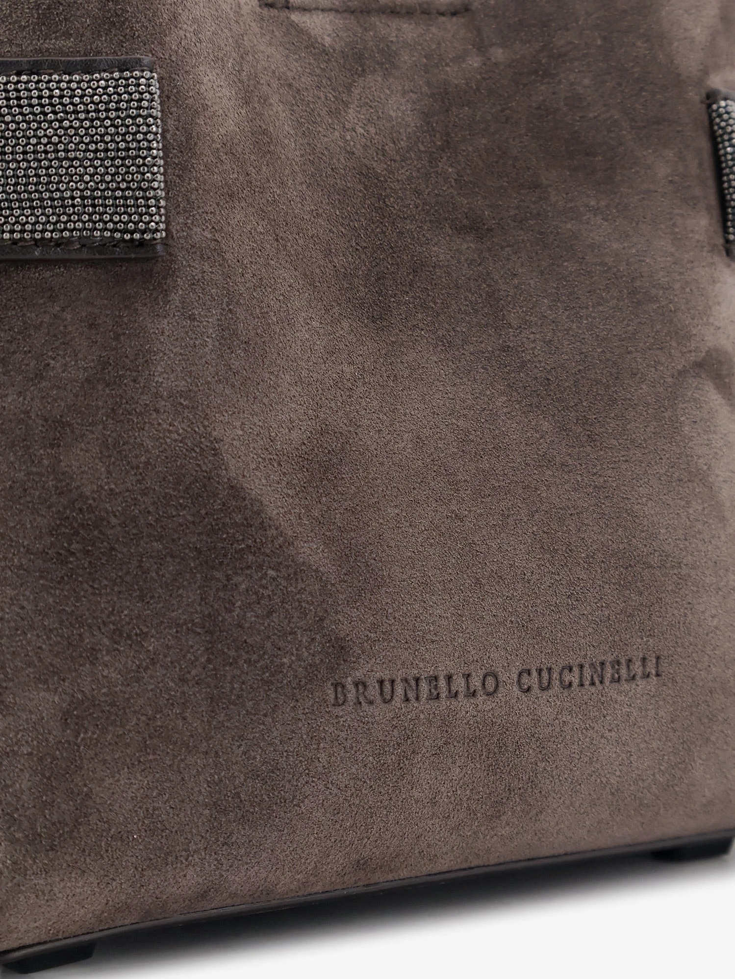 Suede crossbody bag with Monili detail.webp