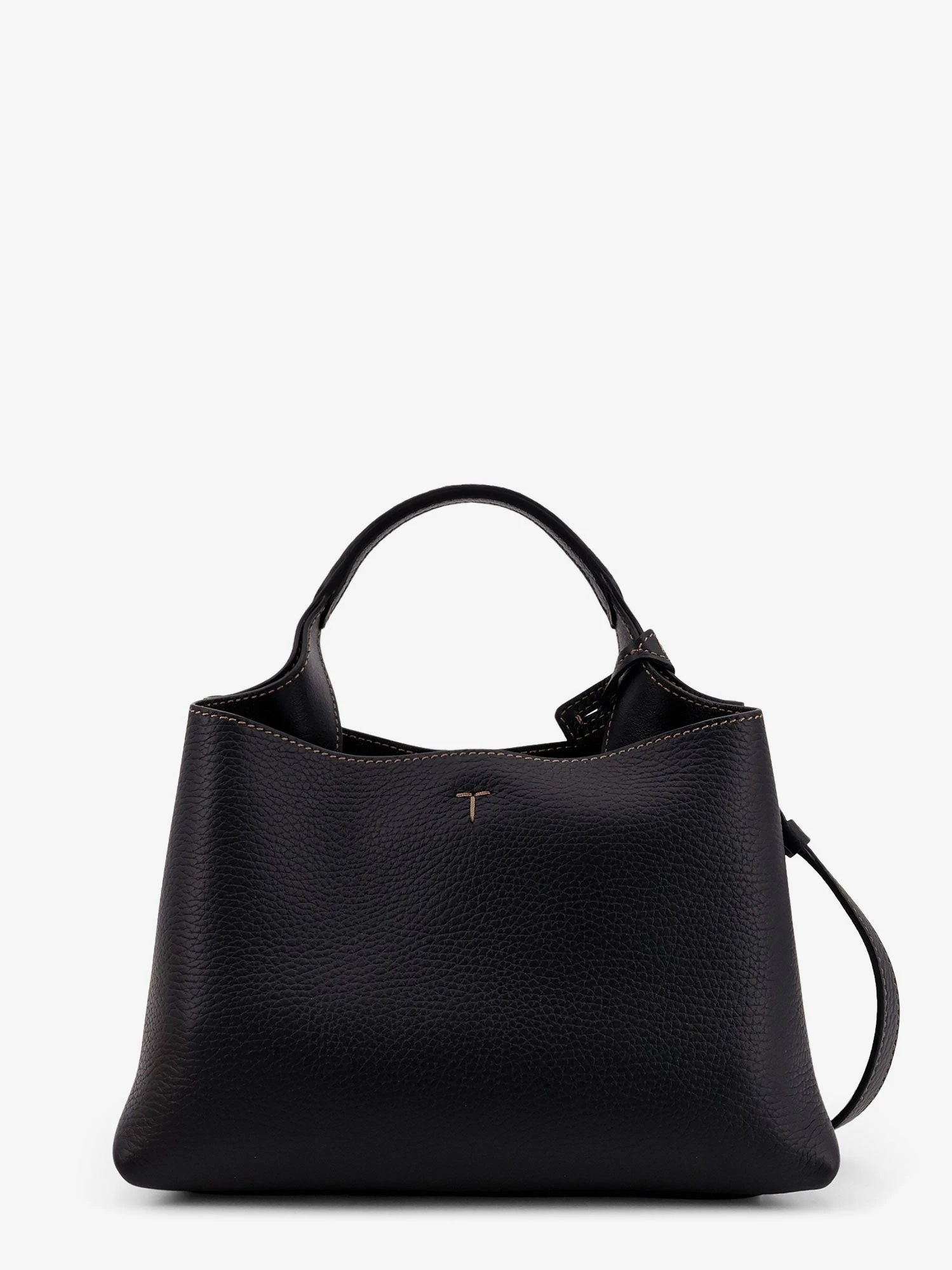 Micro leather crossbody bag with iconic stitching on the front.webp