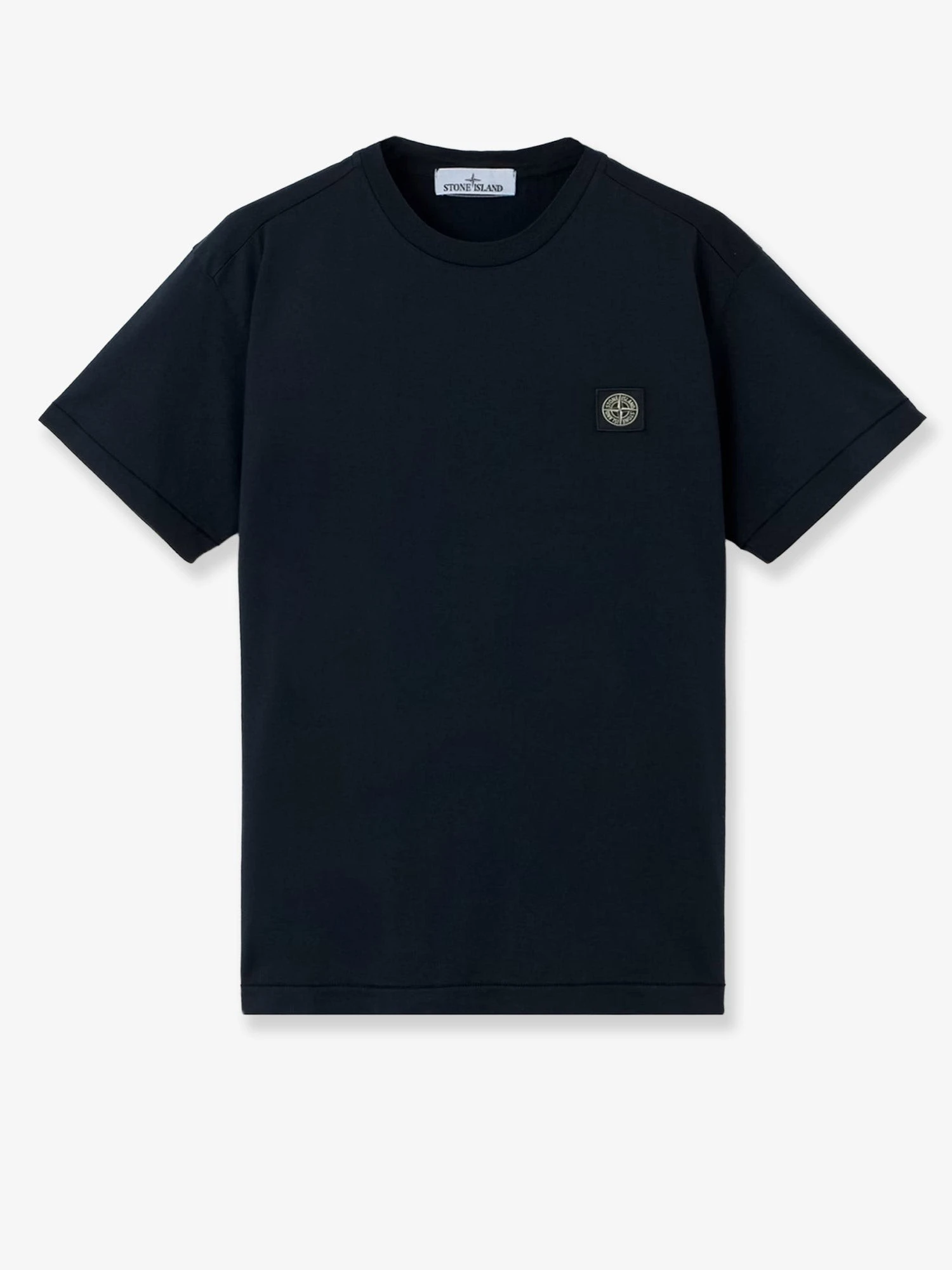 Cotton T-shirt with front logo patch.webp
