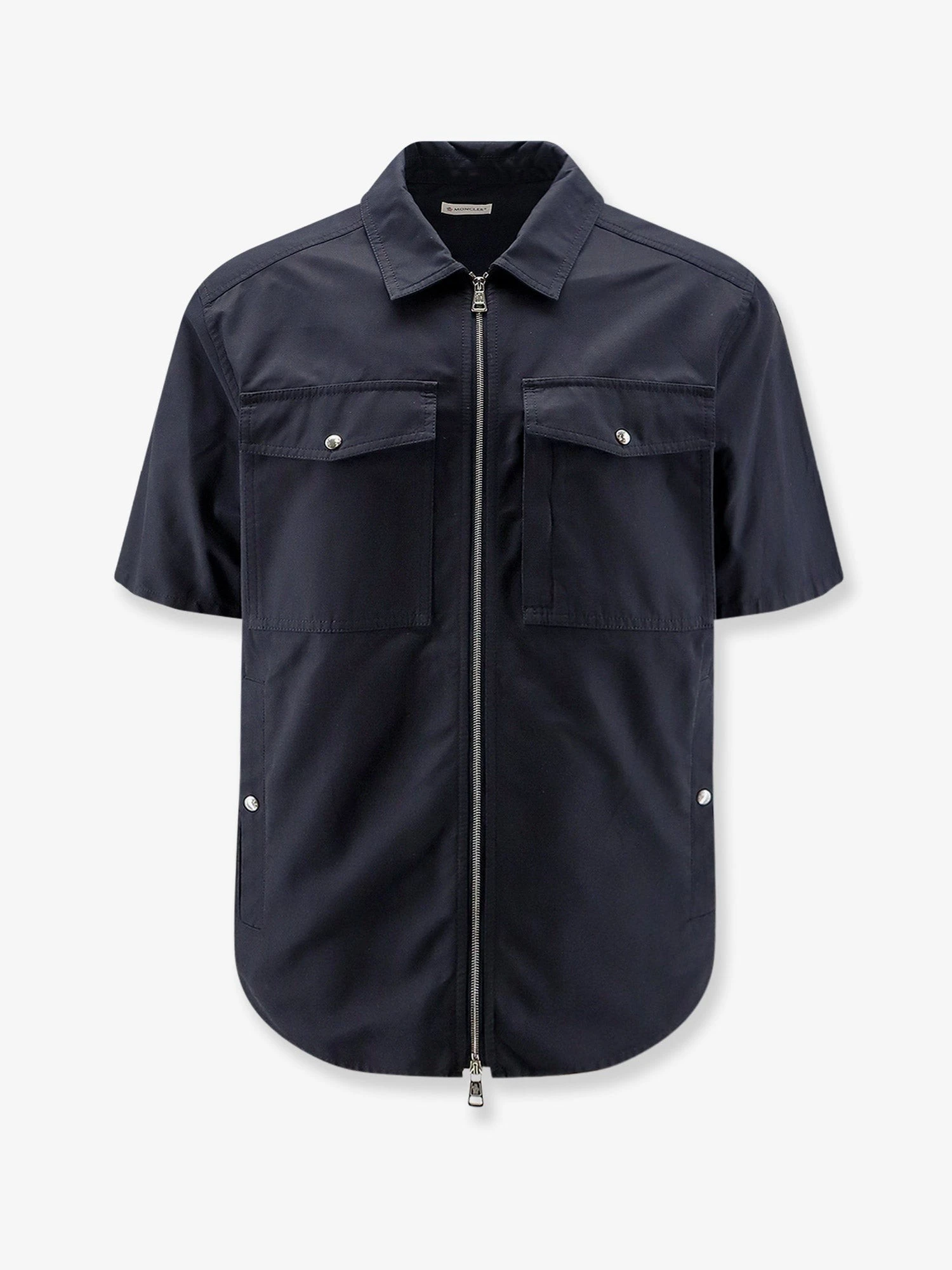 Cotton blend shirt with zip.webp