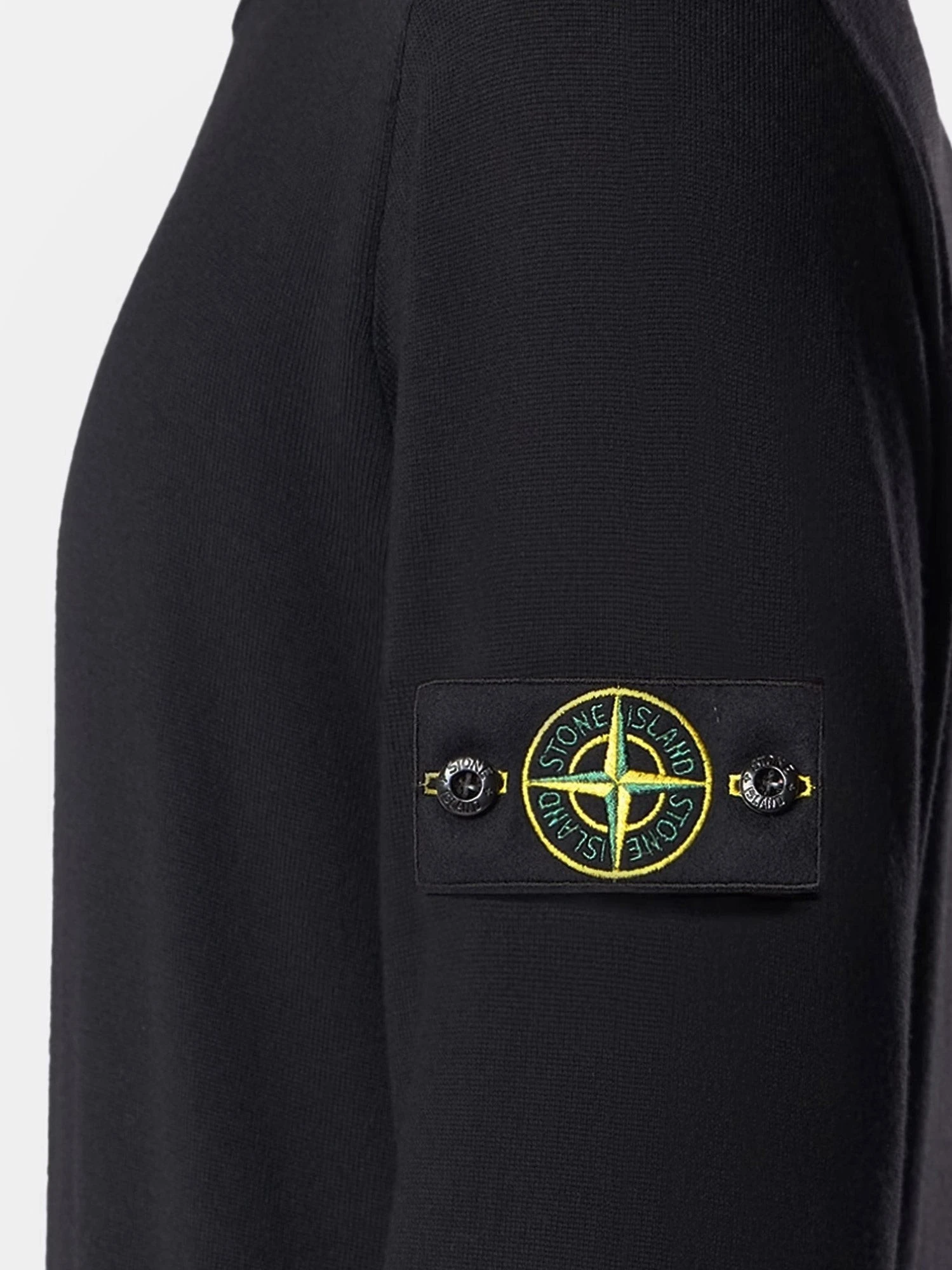 Wool sweater with side logo patch.webp