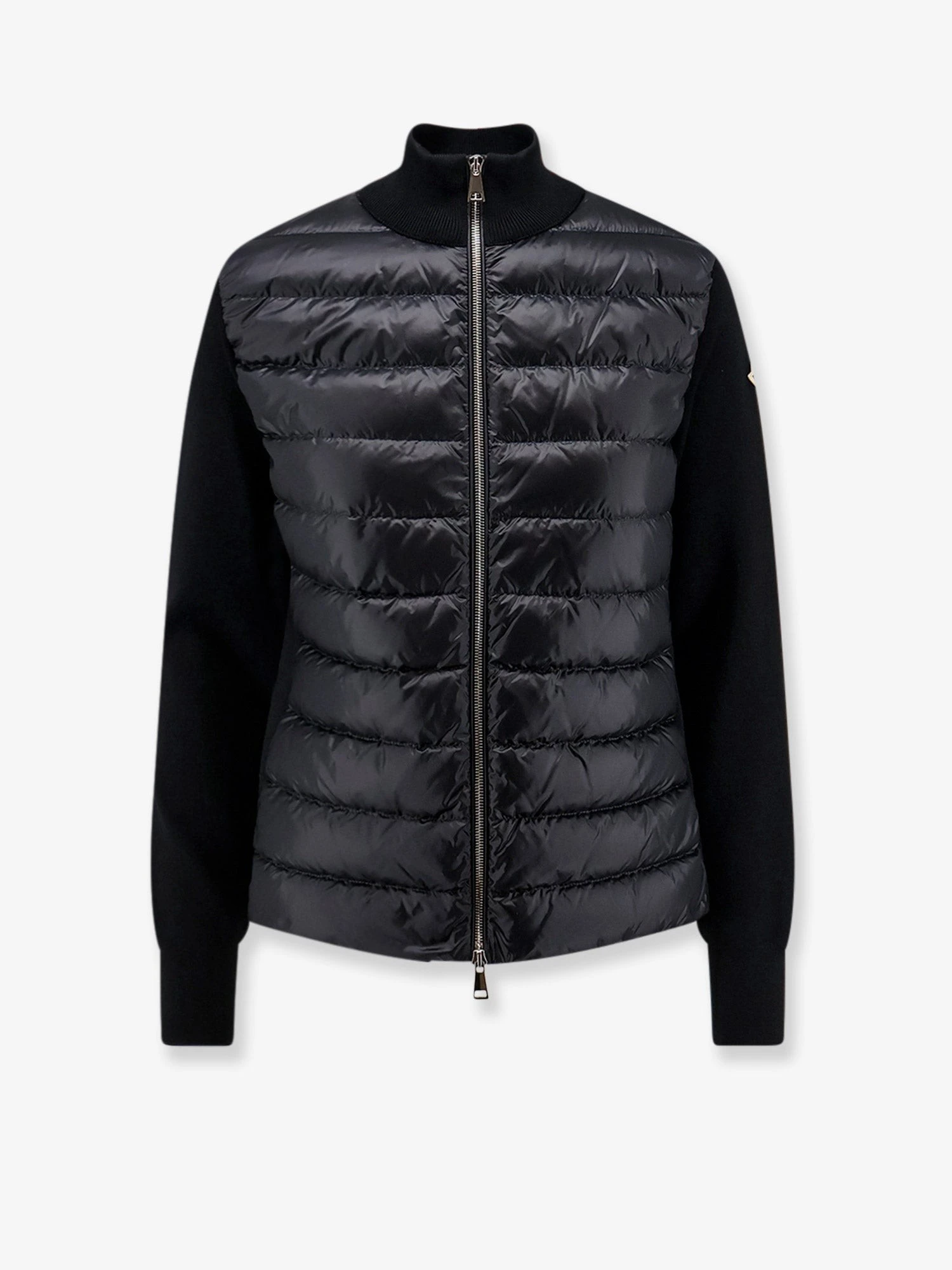 Cardigan/Down Jacket with tricot inserts.webp